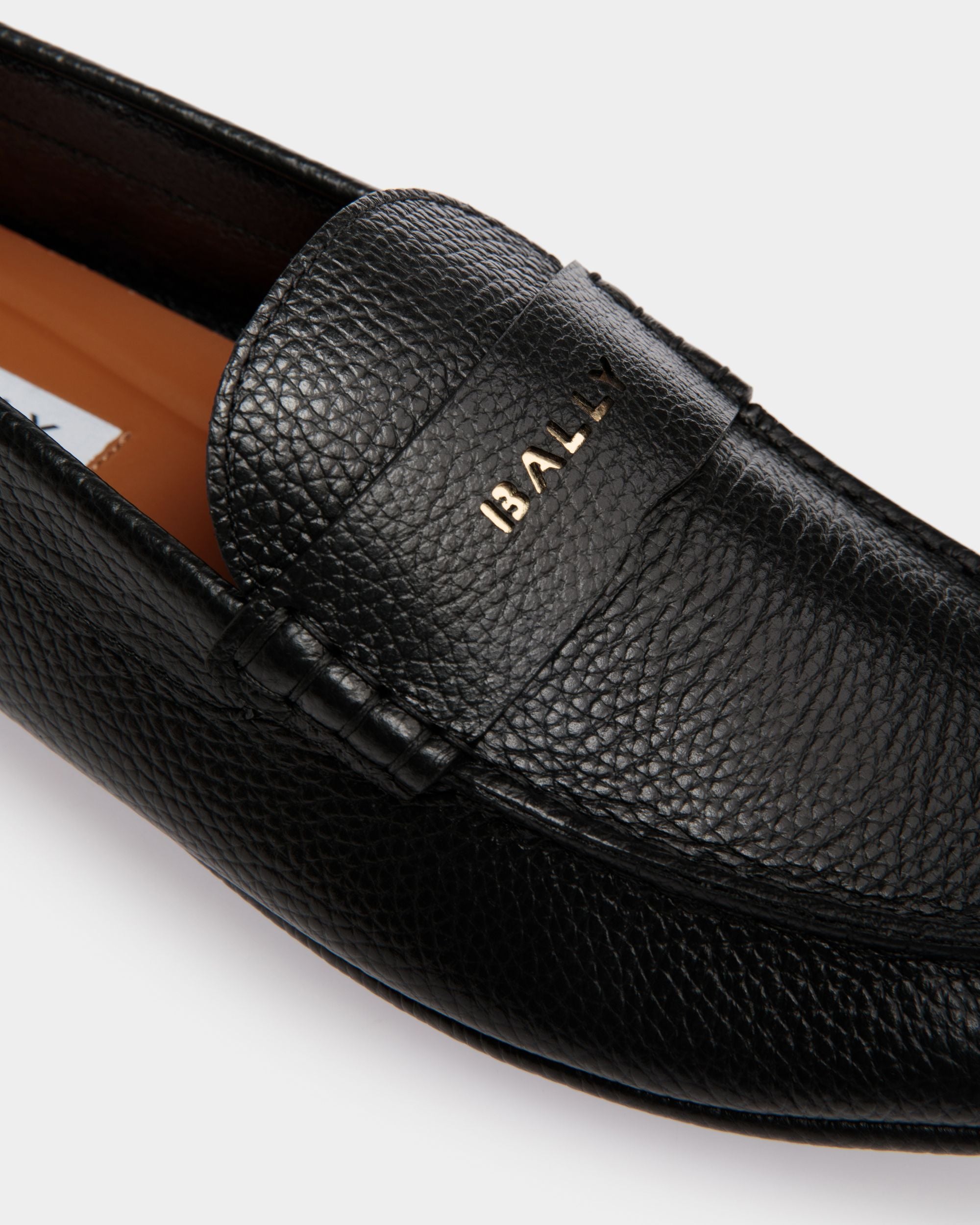 Kerbs Driver-Schuh Aus Genarbtem Leder In Schwarz - Herren - Bally - 04