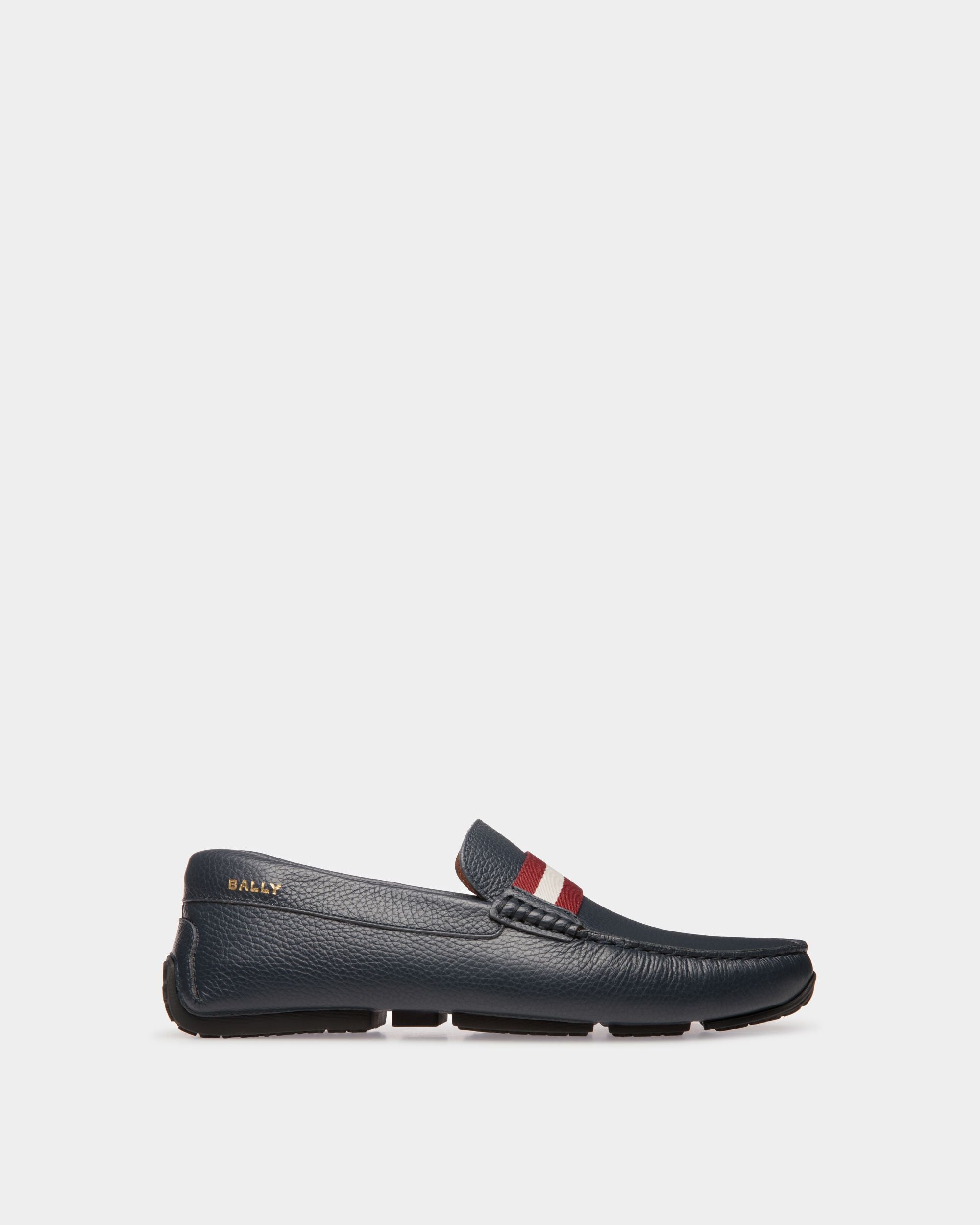 Pilot Driver-Schuh Aus Genarbtem Leder In Blau - Herren - Bally - 01