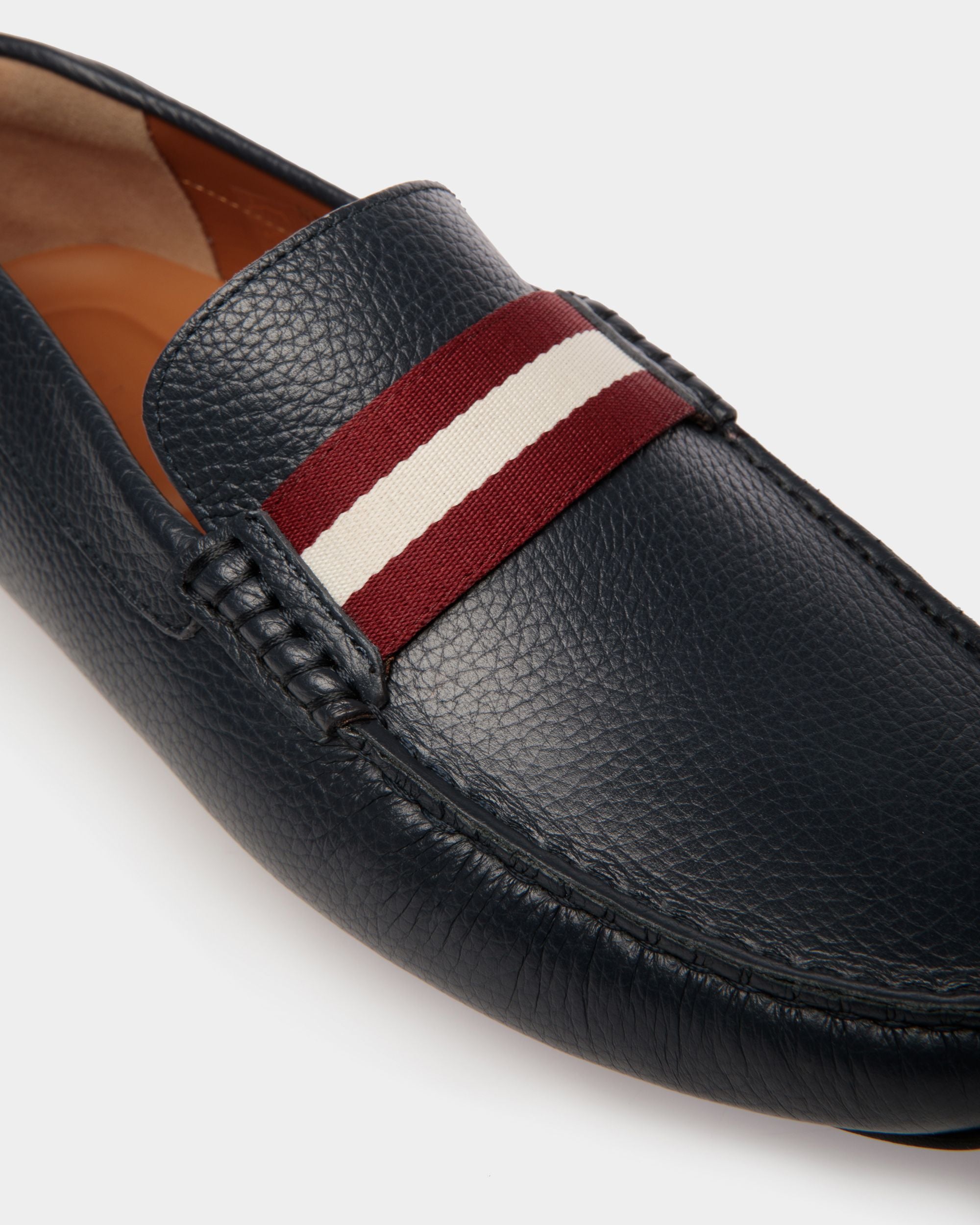 Pilot Driver-Schuh Aus Genarbtem Leder In Blau - Herren - Bally - 04