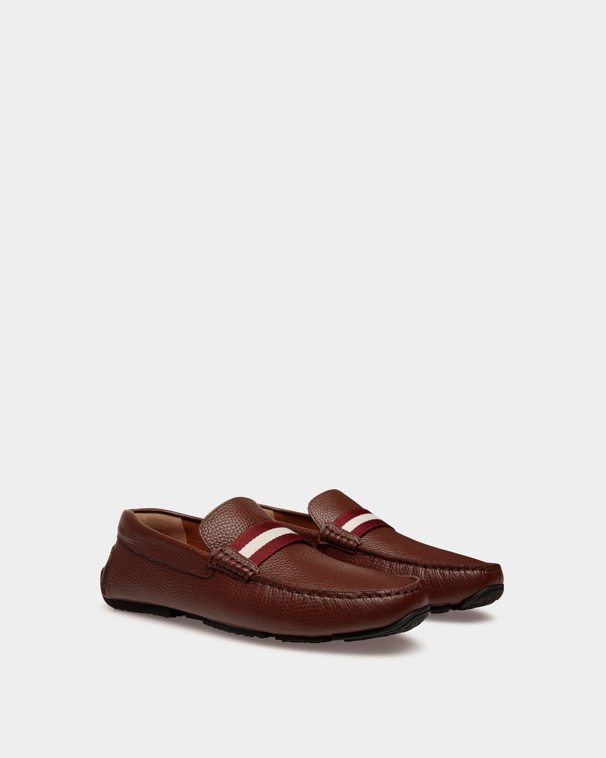 Pilot Driver-Schuh Aus Genarbtem Leder In Braun - Herren - Bally - 02