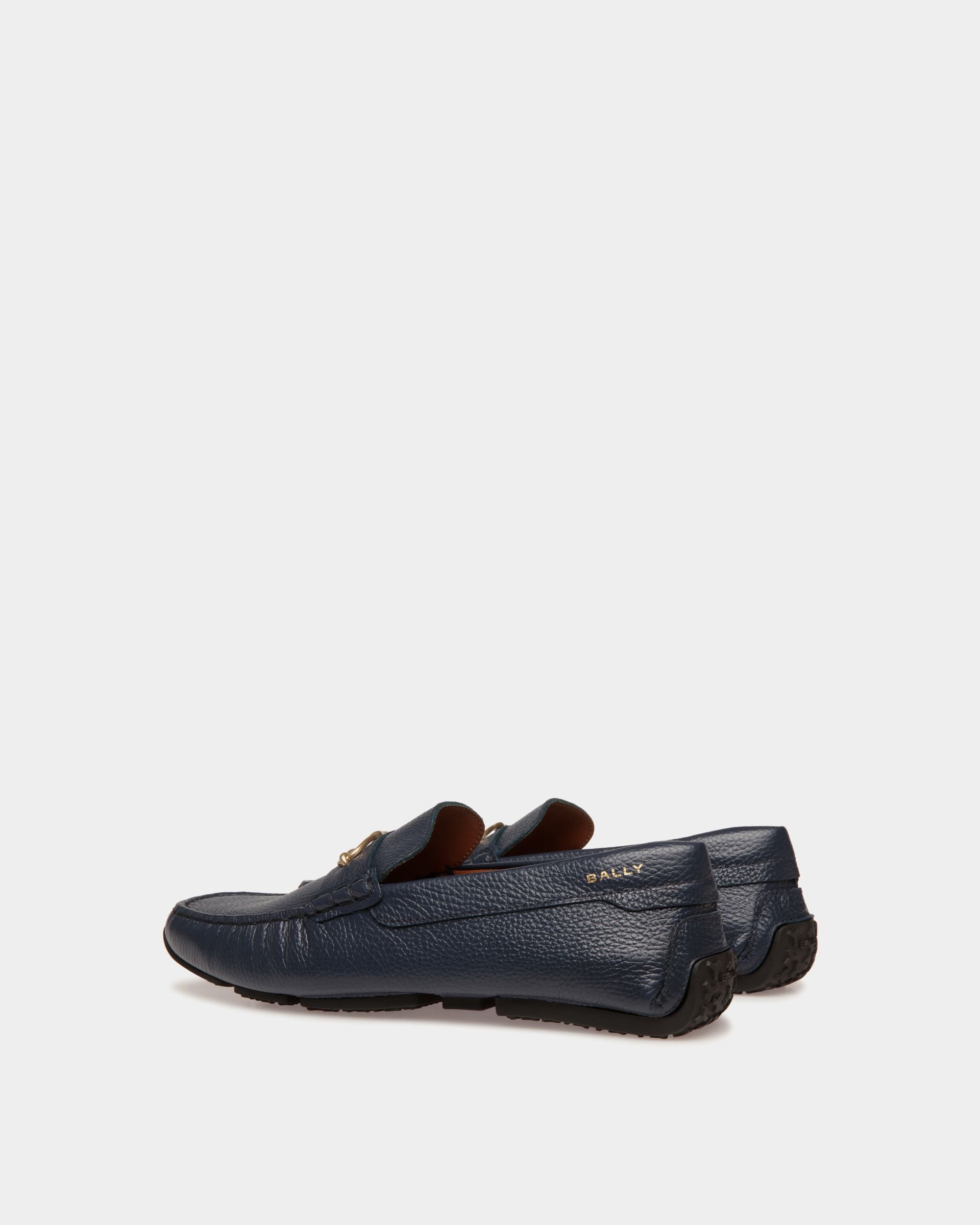 Pilot Driver-Schuh Aus Genarbtem Leder In Navy Blue - Herren - Bally - 04