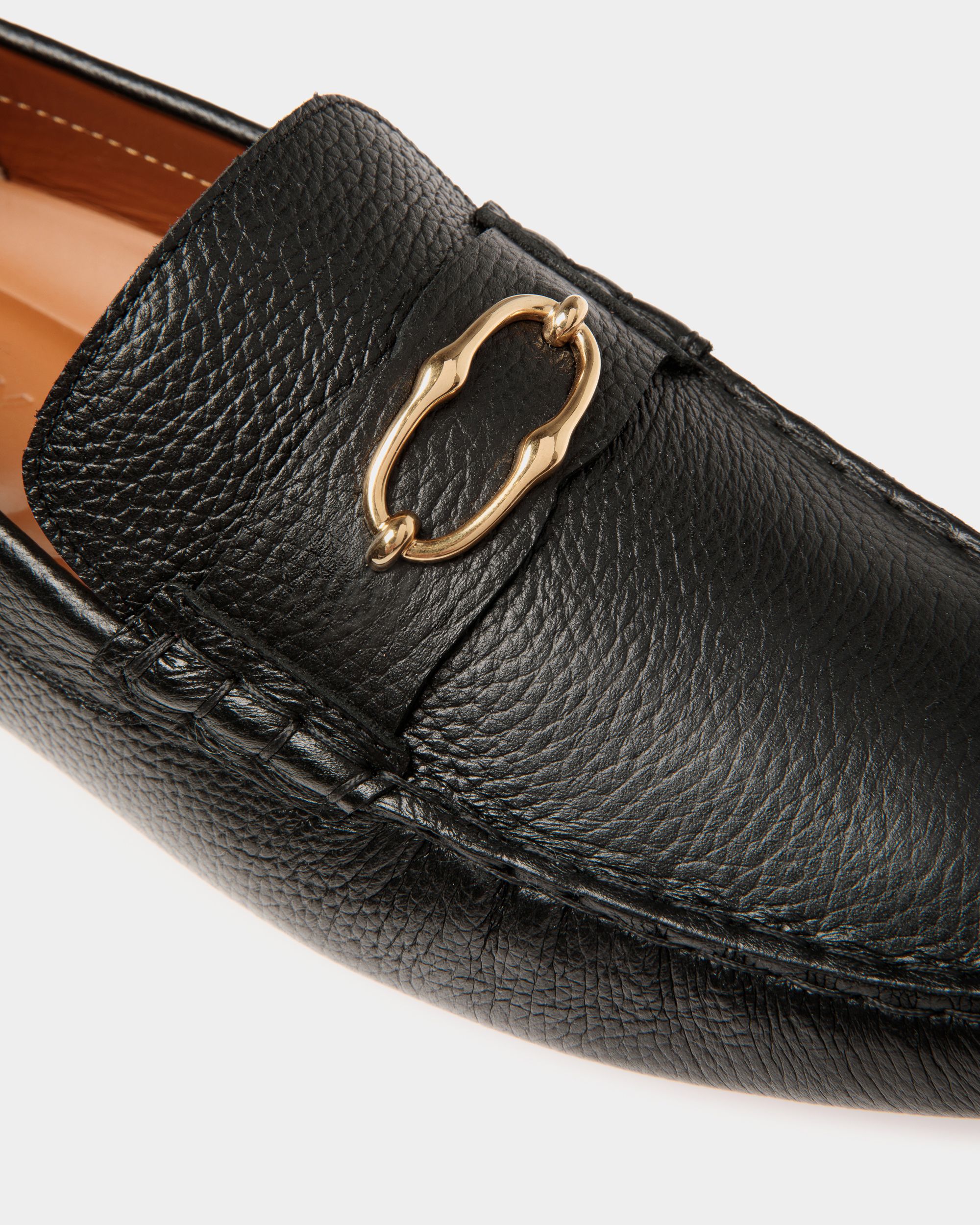 Pilot Driver-Schuh Aus Genarbtem Leder In Schwarz - Herren - Bally - 04