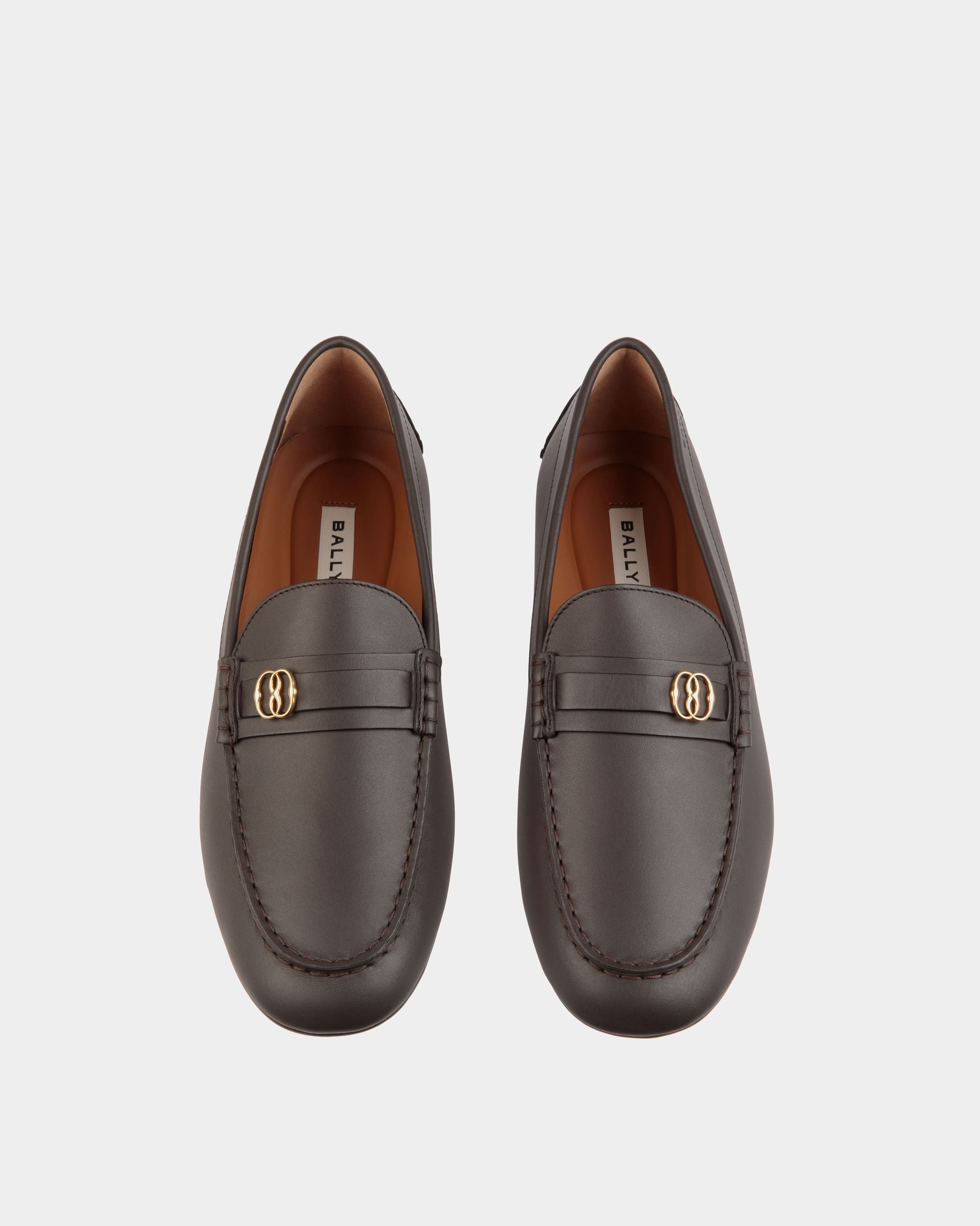 Pilot Driver-Schuh Aus Leder In Ebenholzschwarz - Herren - Bally - 05