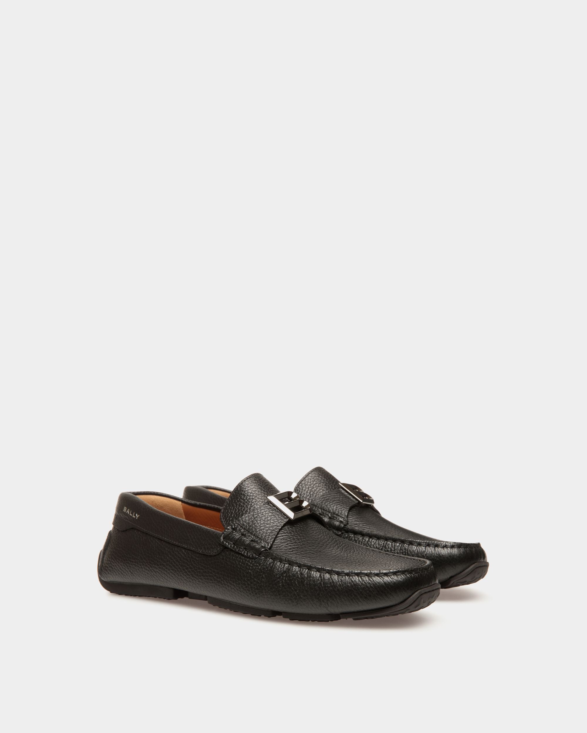 Pilot Driver-Schuh Aus Genarbtem Leder In Schwarz - Herren - Bally - 02
