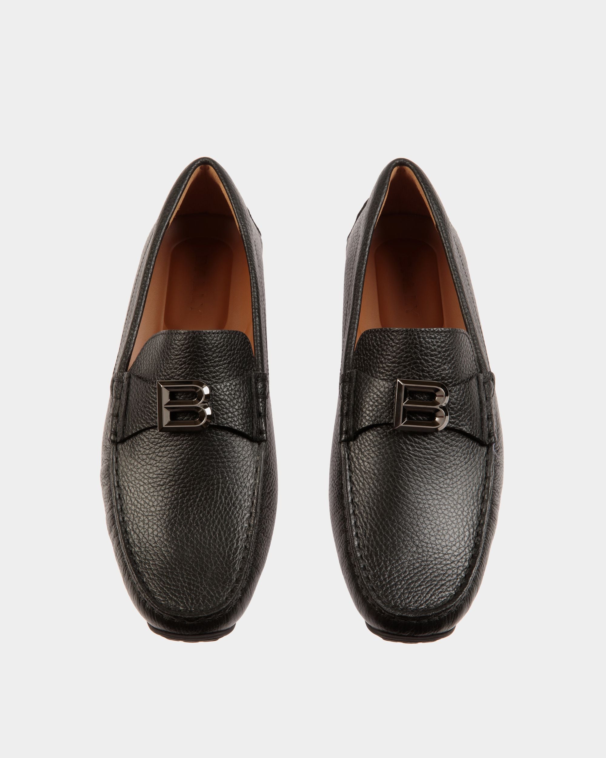 Pilot Driver-Schuh Aus Genarbtem Leder In Schwarz - Herren - Bally - 04