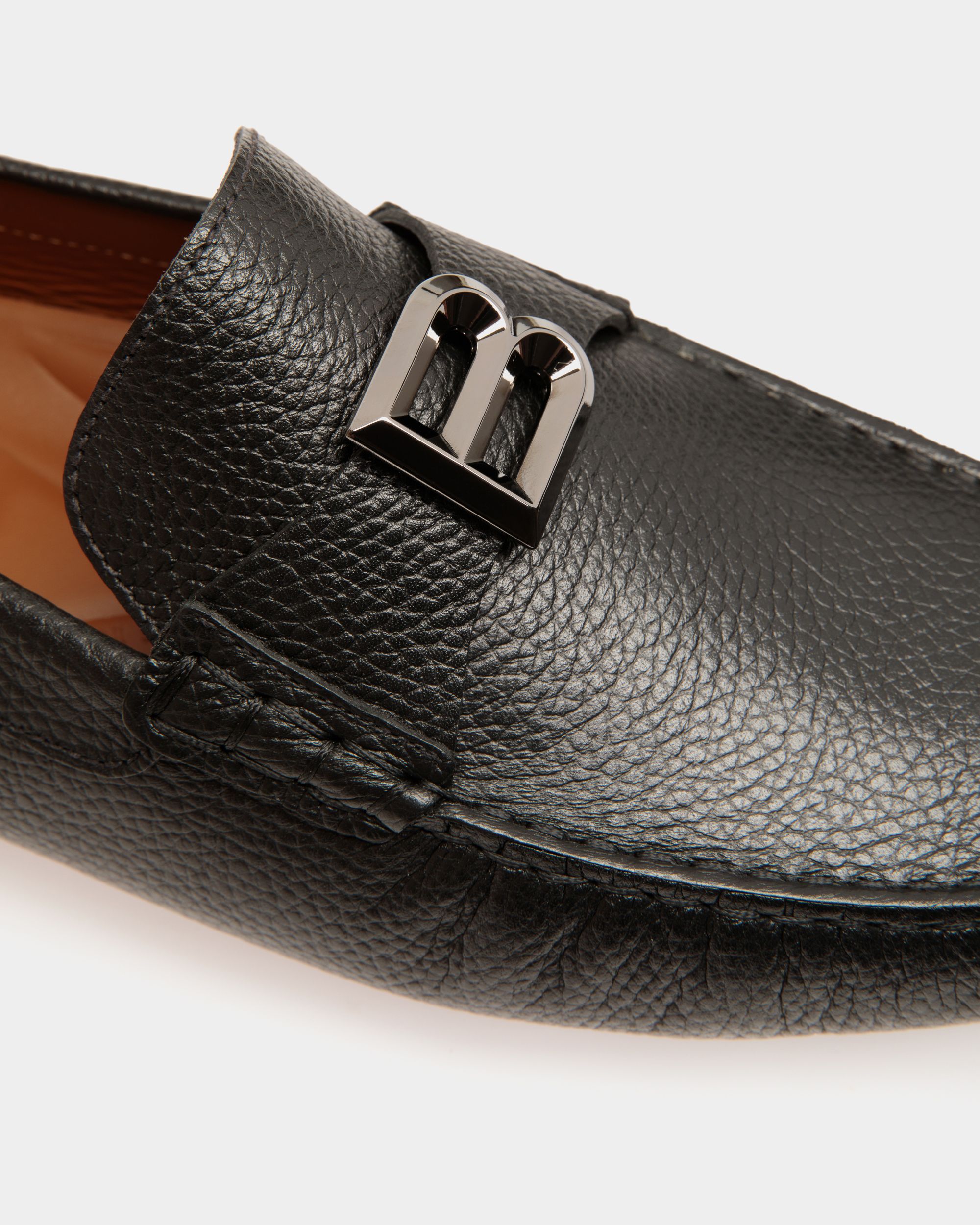 Pilot Driver-Schuh Aus Genarbtem Leder In Schwarz - Herren - Bally - 05