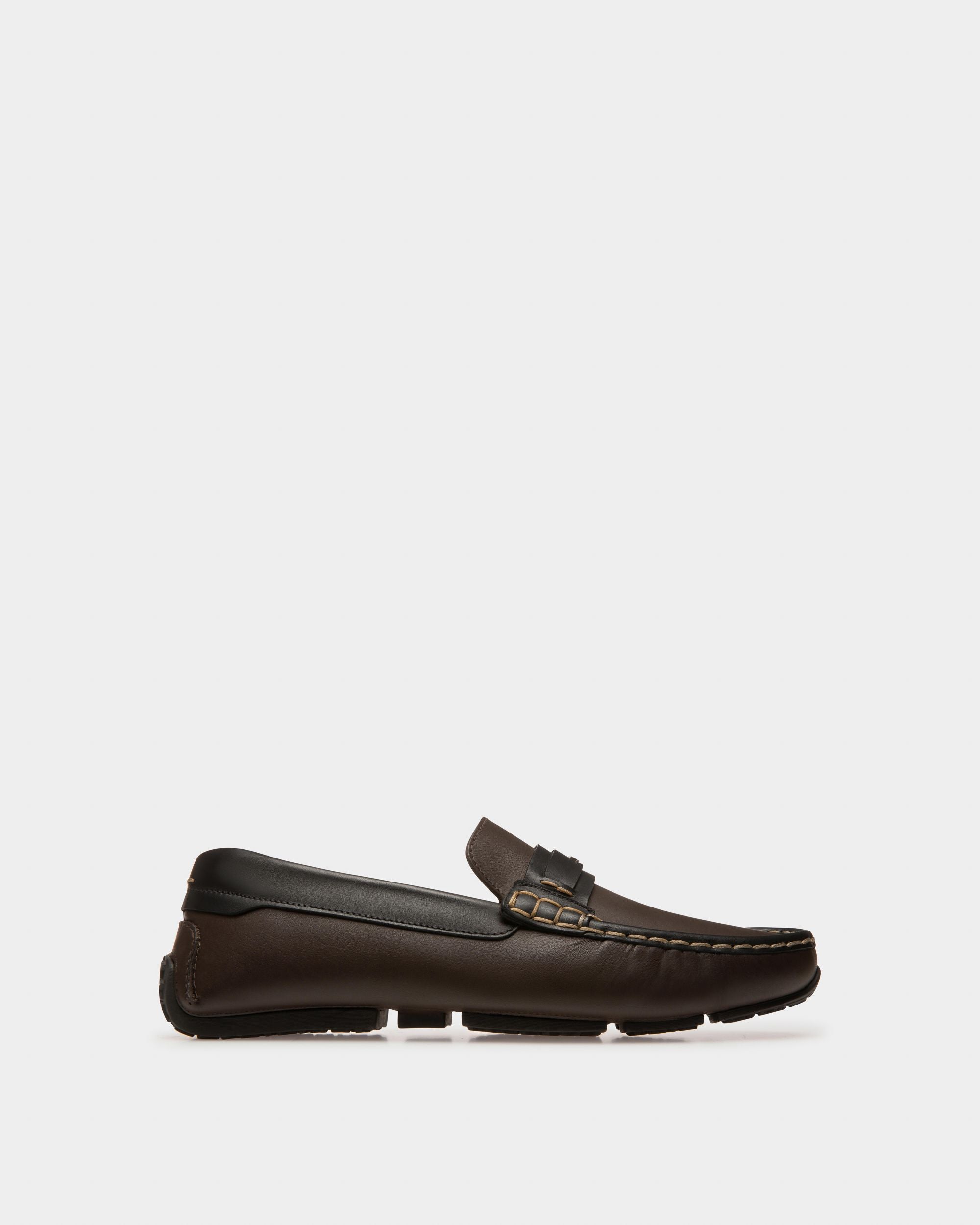 Prince Driver Aus Ebenholzbraunem Und Schwarzem Leder - Herren - Bally - 01