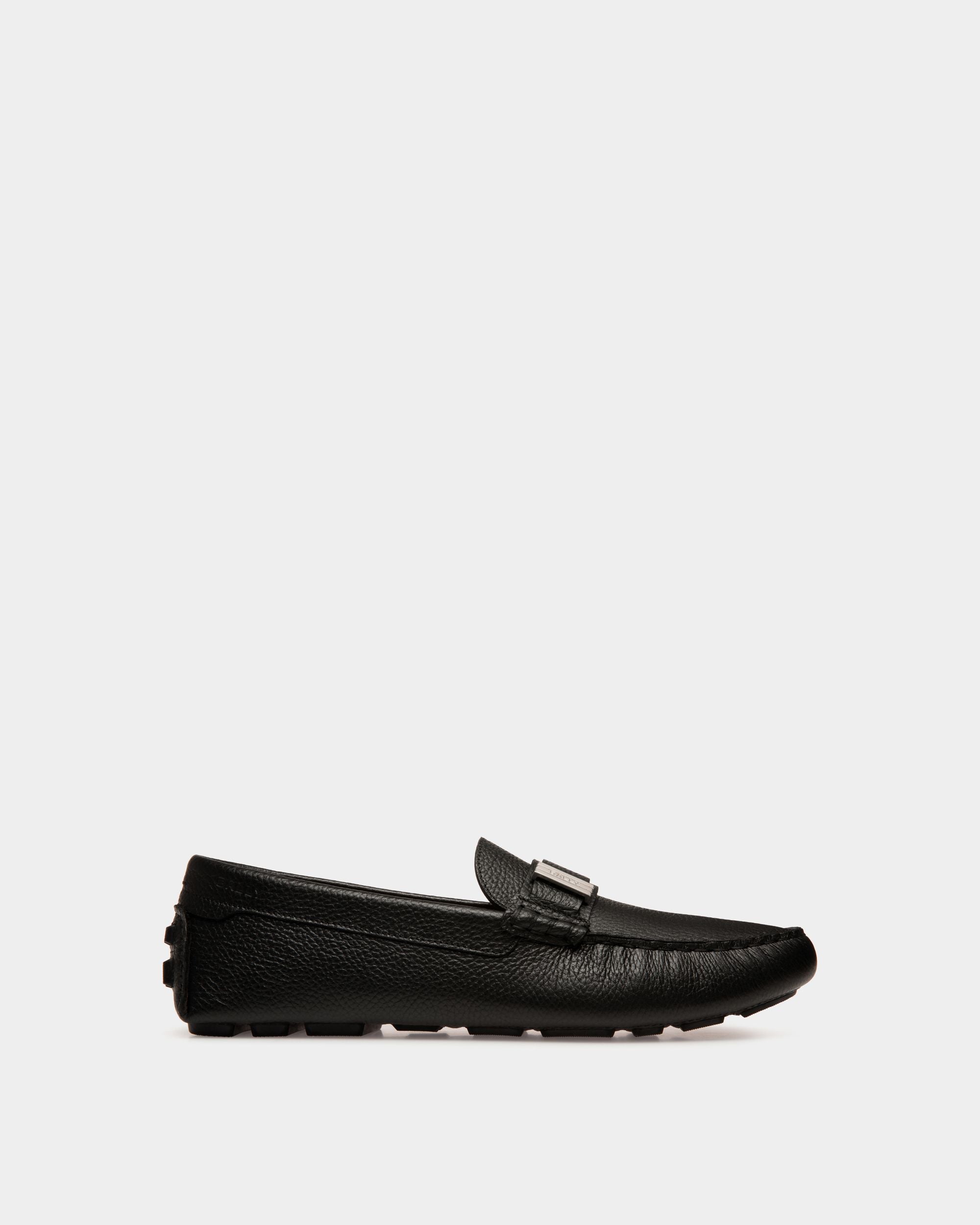 Kerbs Driver-Schuh Aus Genarbtem Leder In Schwarz - Herren - Bally - 01