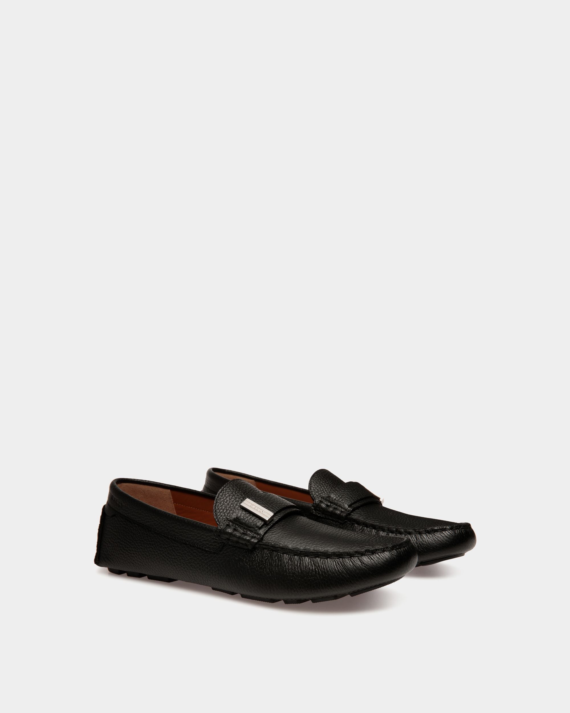 Kerbs Driver-Schuh Aus Genarbtem Leder In Schwarz - Herren - Bally - 02