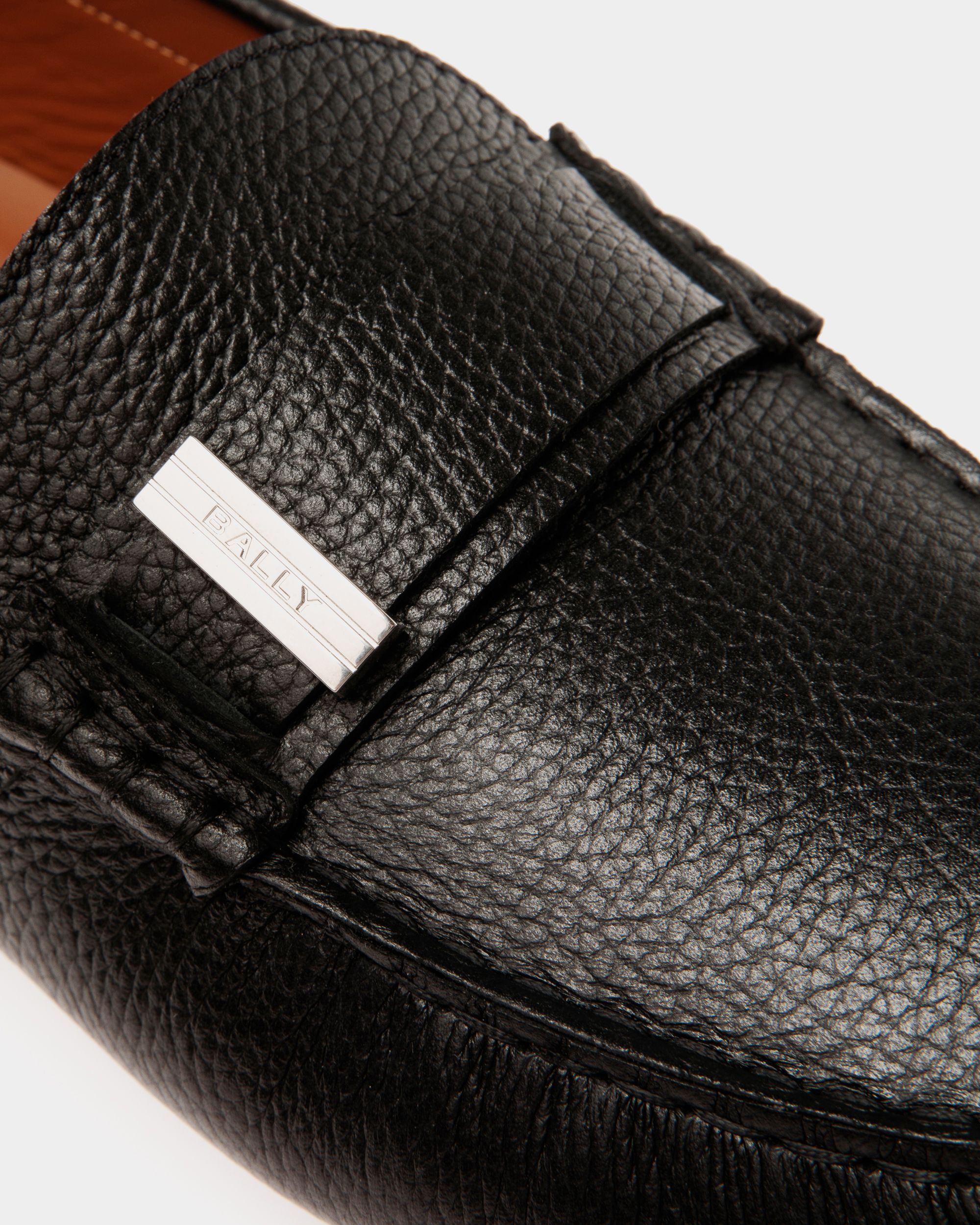 Kerbs Driver-Schuh Aus Genarbtem Leder In Schwarz - Herren - Bally - 04
