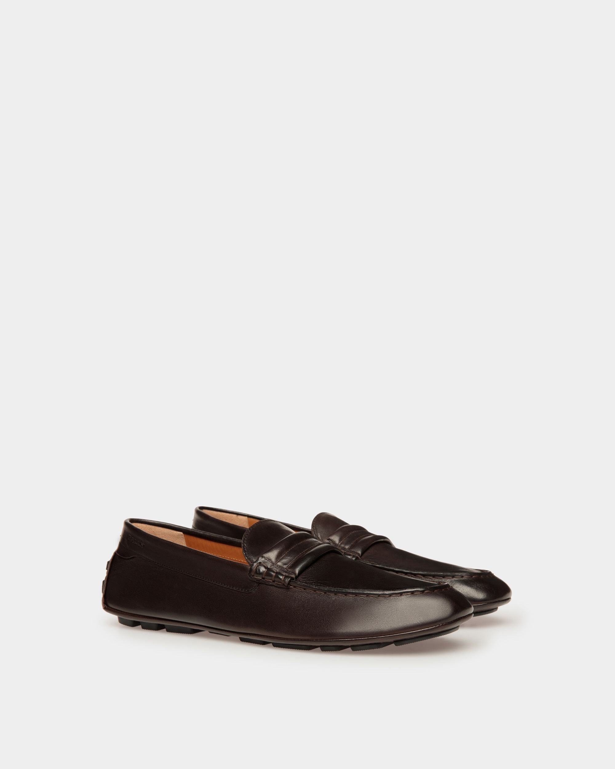 Kerbs Driver-Schuh Aus Leder In Ebenholz - Herren - Bally - 03