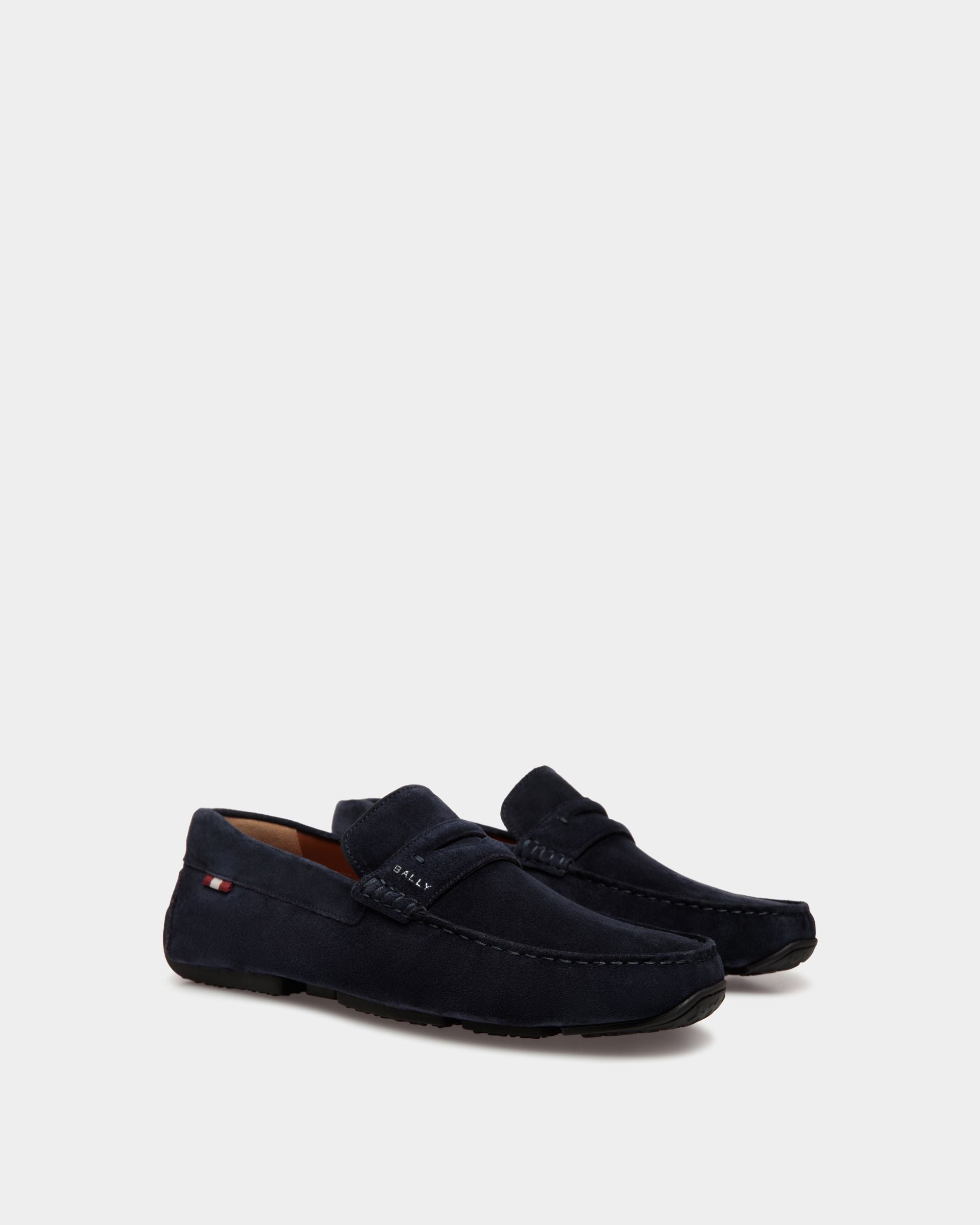 Pilot Driver Aus Veloursleder In Navy Blue - Herren - Bally - 03