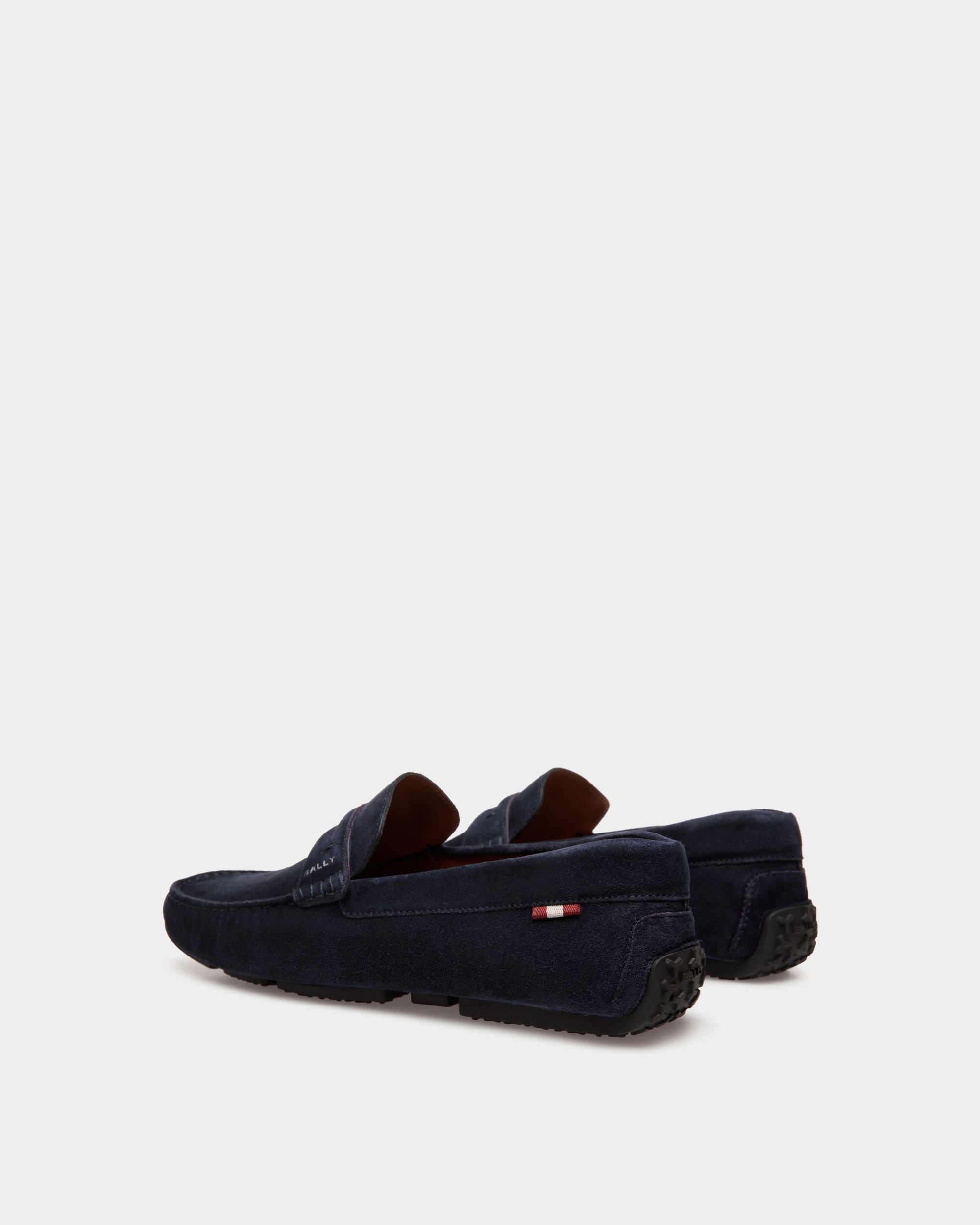 Pilot Driver Aus Veloursleder In Navy Blue - Herren - Bally - 04