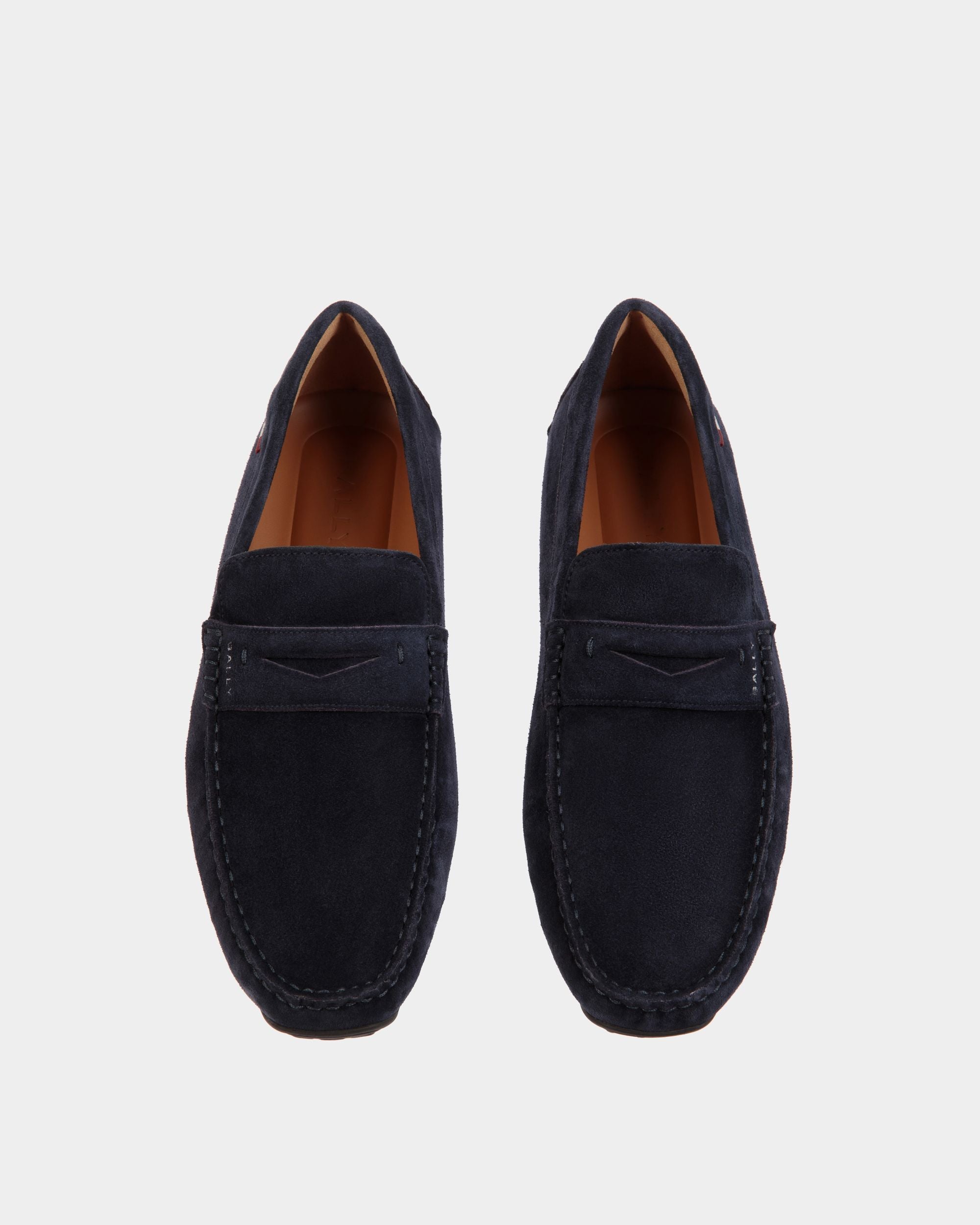 Pilot Driver Aus Veloursleder In Navy Blue - Herren - Bally - 05