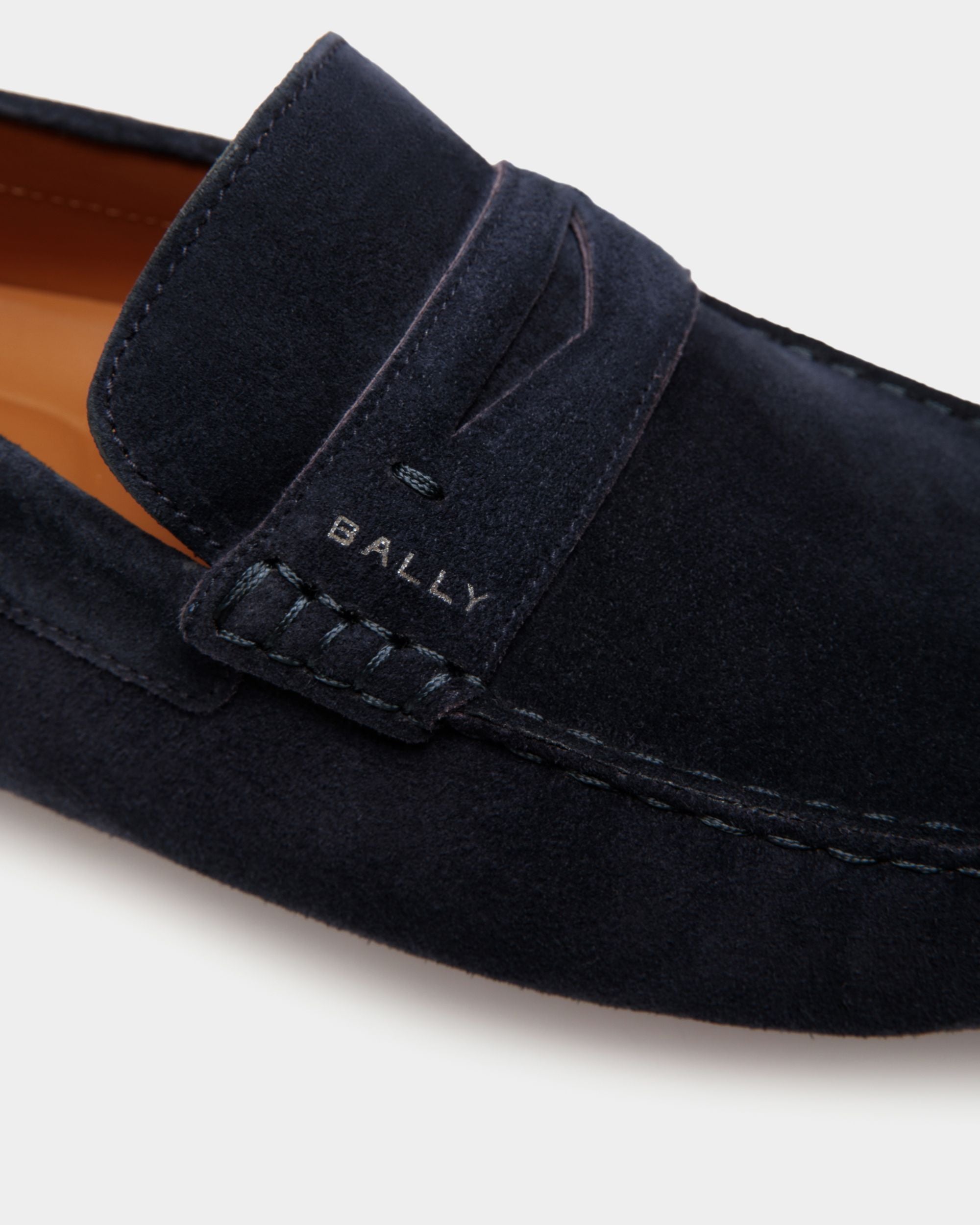Pilot Driver Aus Veloursleder In Navy Blue - Herren - Bally - 06