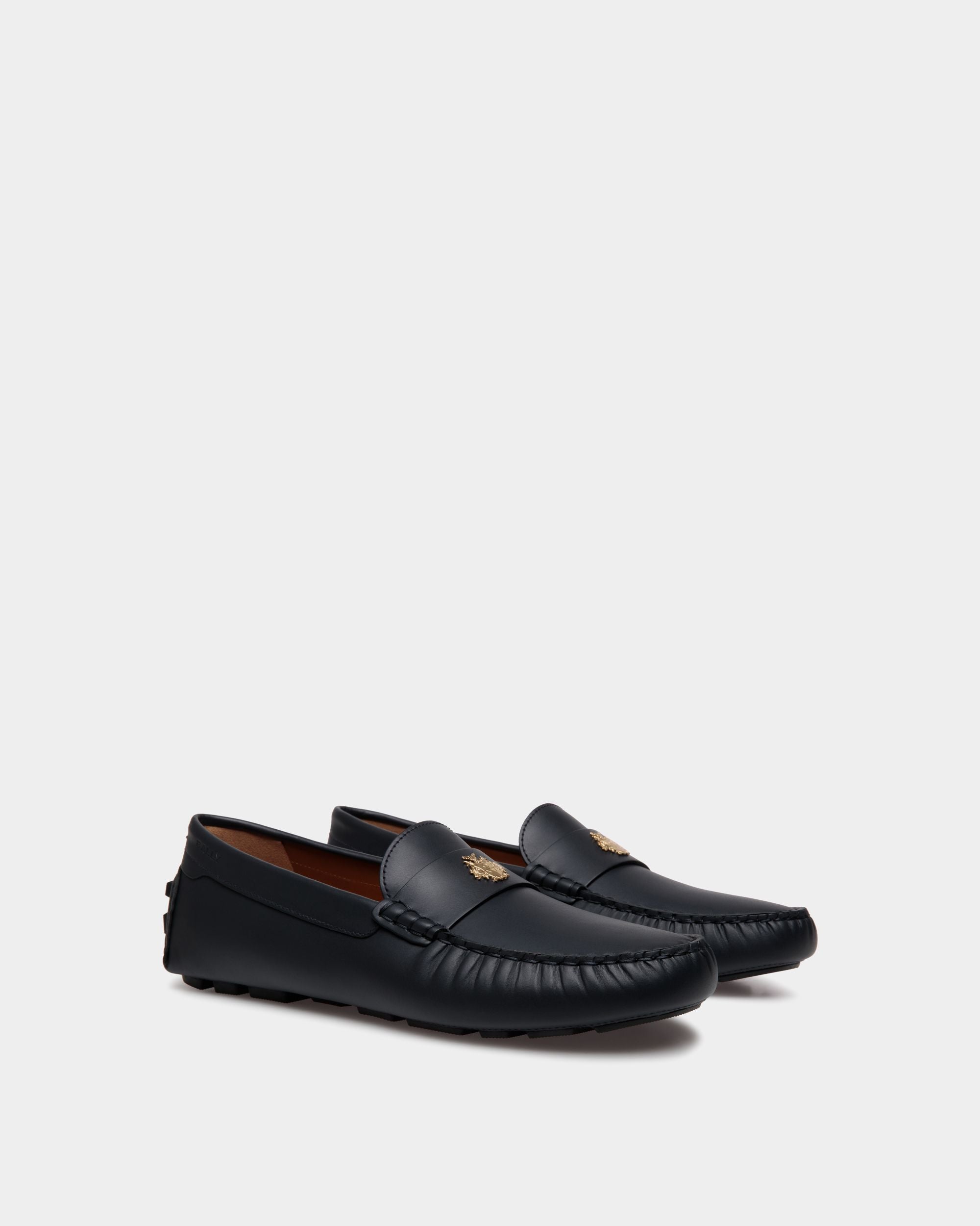Kerbs Driver Aus Leder In Navy Blue - Herren - Bally - 03