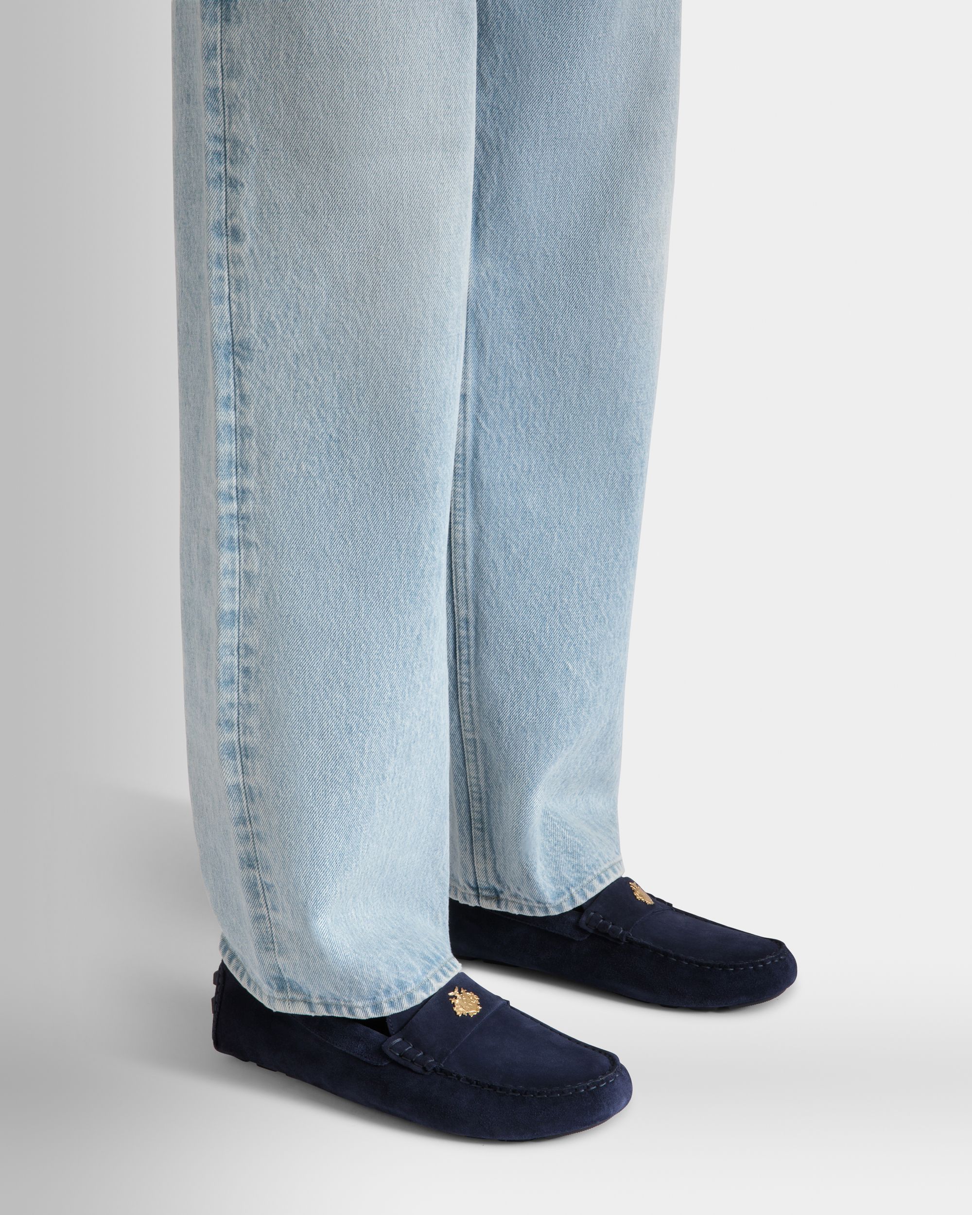 Kerbs Driver Aus Veloursleder In Navy Blue - Herren - Bally - 02