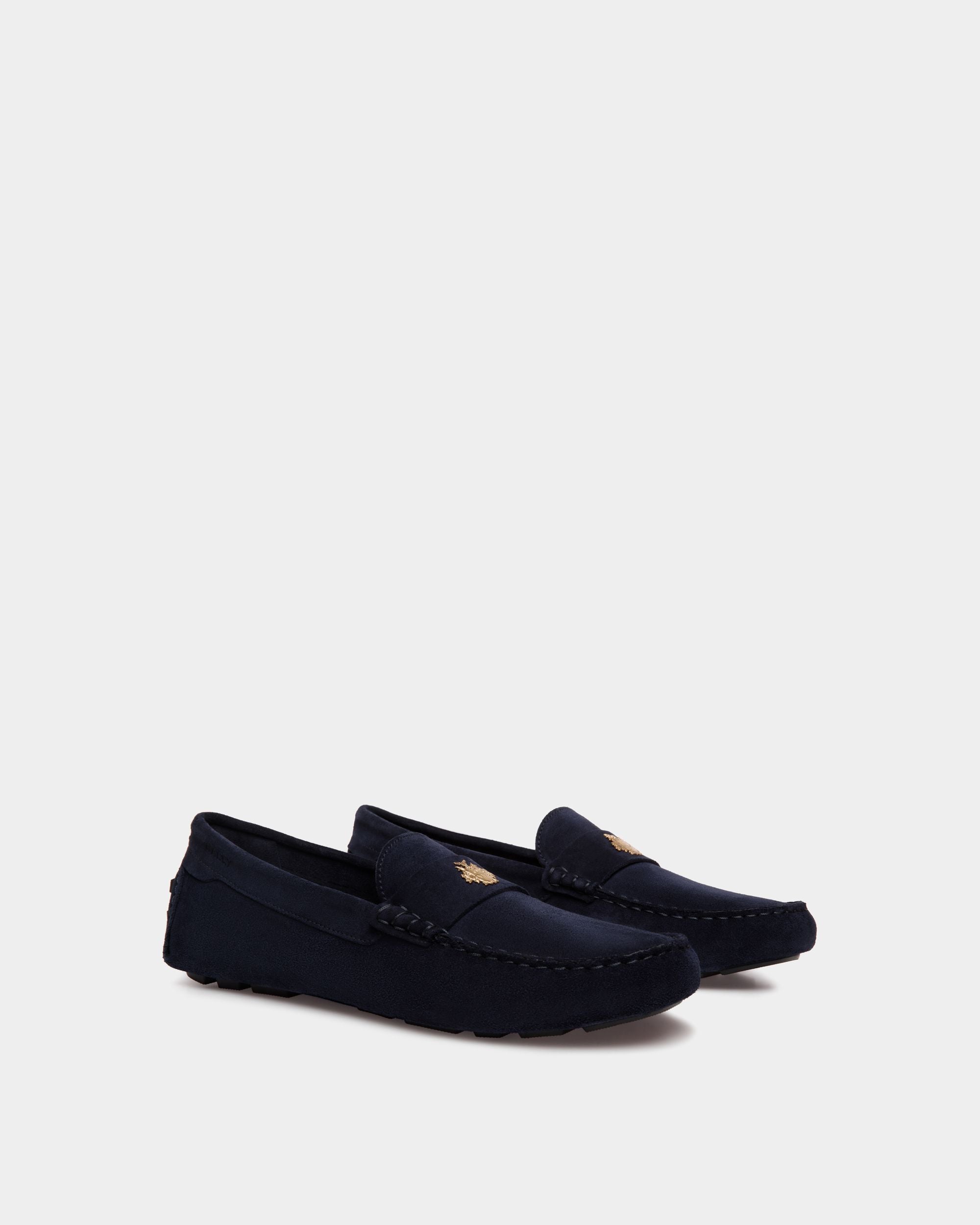 Kerbs Driver Aus Veloursleder In Navy Blue - Herren - Bally - 03