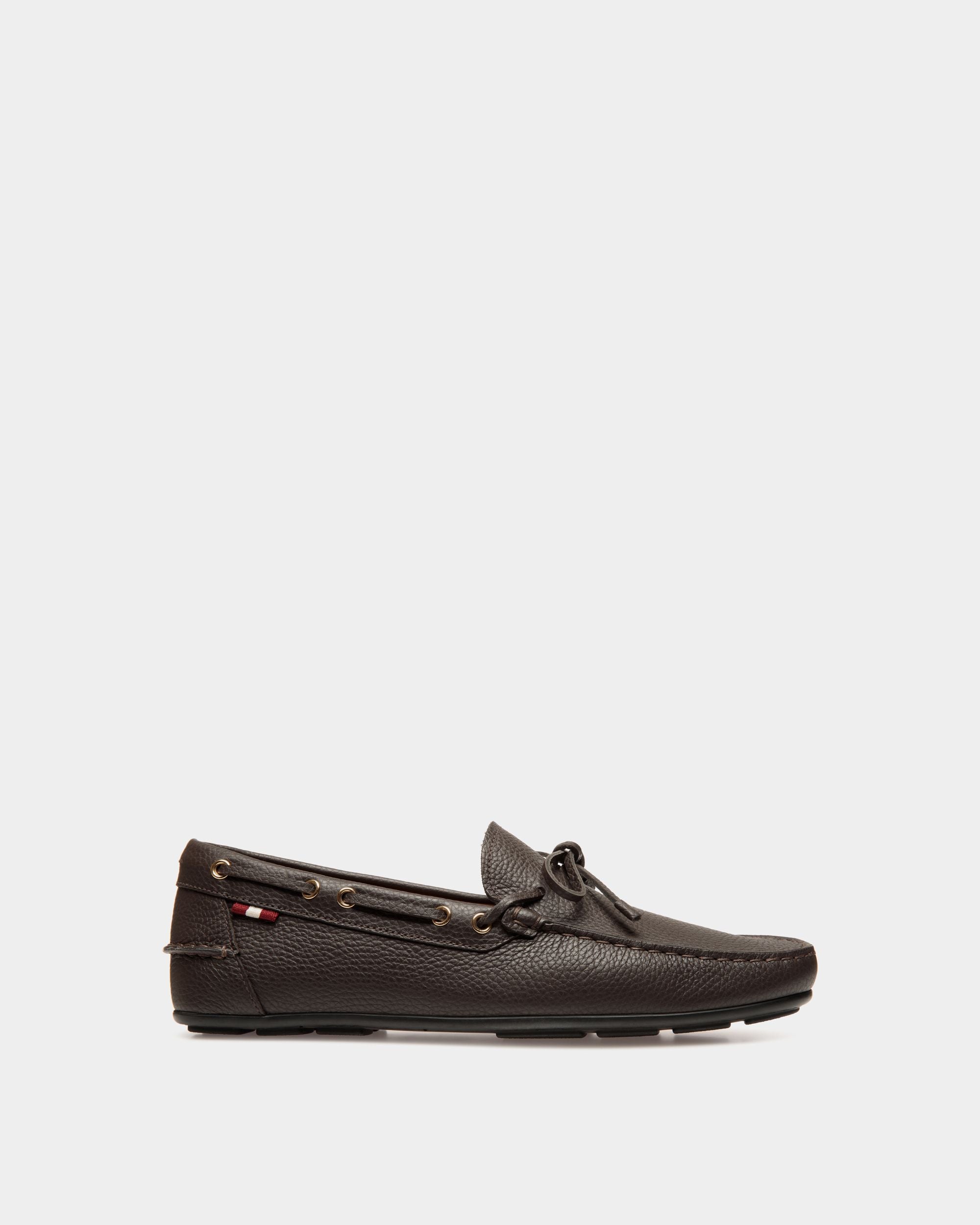 Clay Driver-Schuh Aus Genarbtem Leder In Ebenholzschwarz - Herren - Bally - 01
