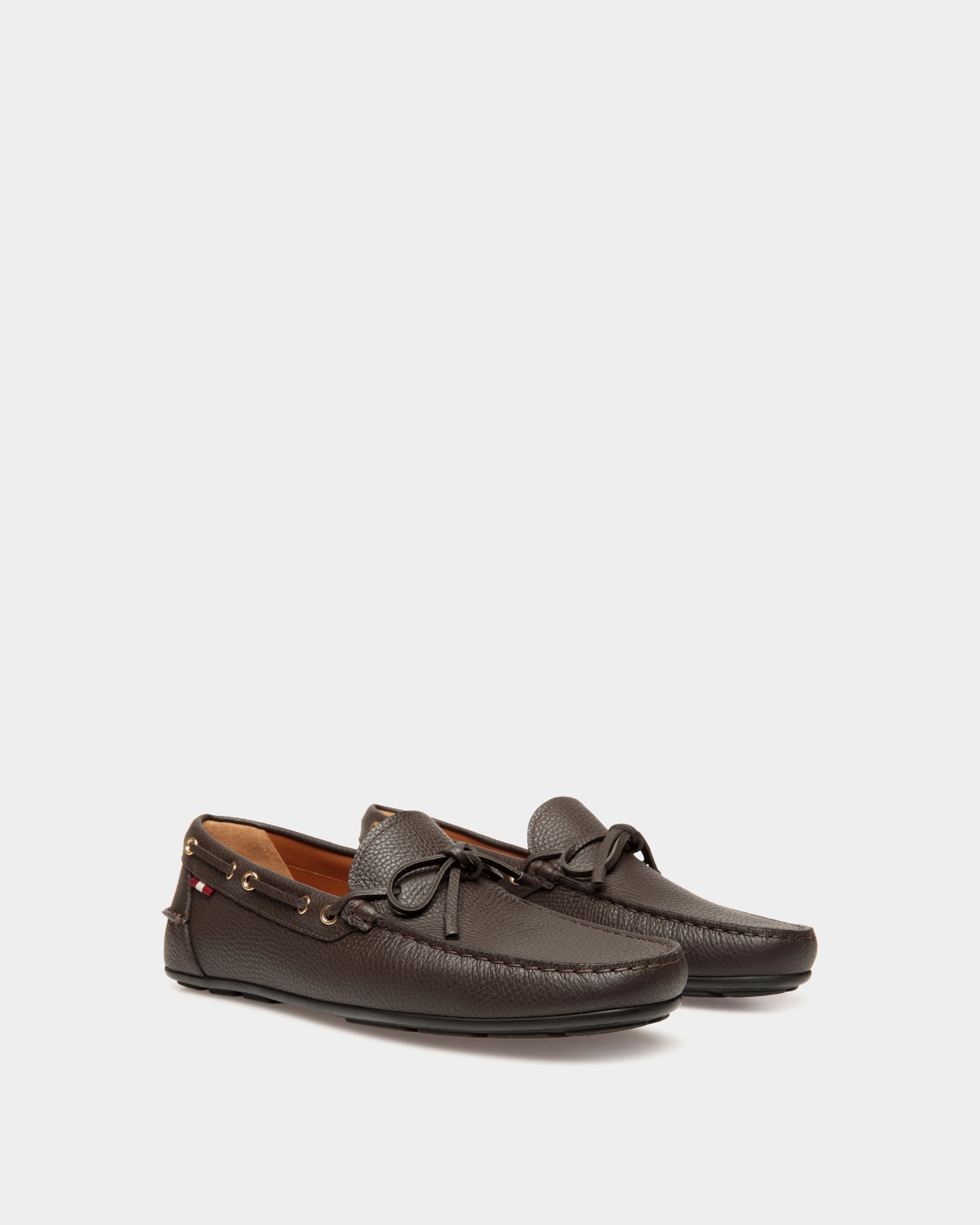 Clay Driver-Schuh Aus Genarbtem Leder In Ebenholzschwarz - Herren - Bally - 02