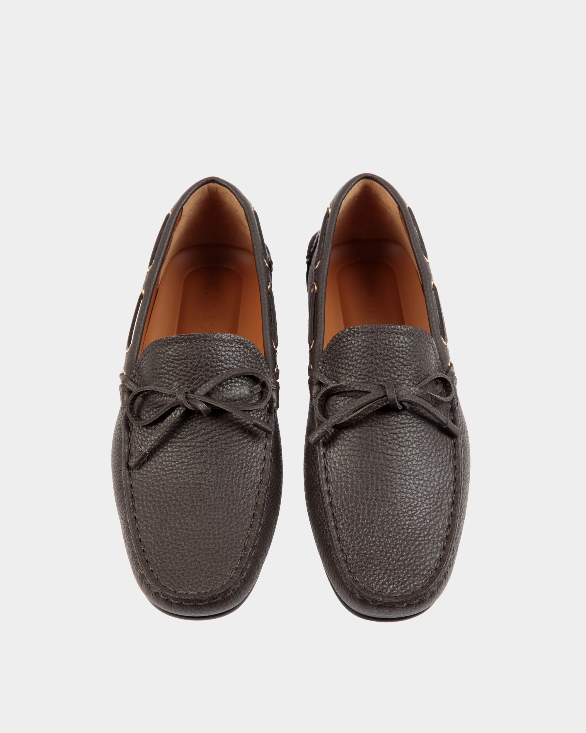 Clay Driver-Schuh Aus Genarbtem Leder In Ebenholzschwarz - Herren - Bally - 04
