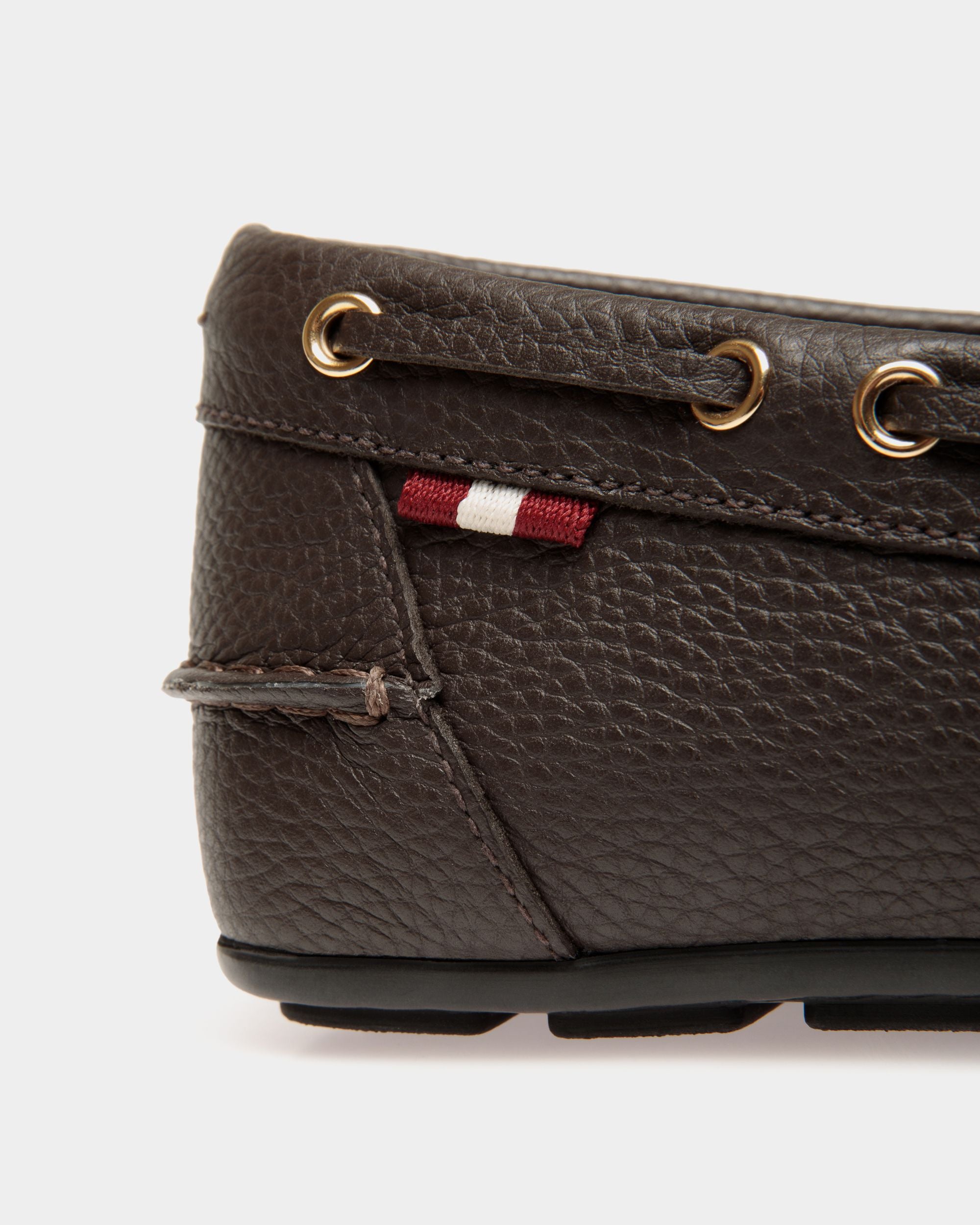 Clay Driver-Schuh Aus Genarbtem Leder In Ebenholzschwarz - Herren - Bally - 05