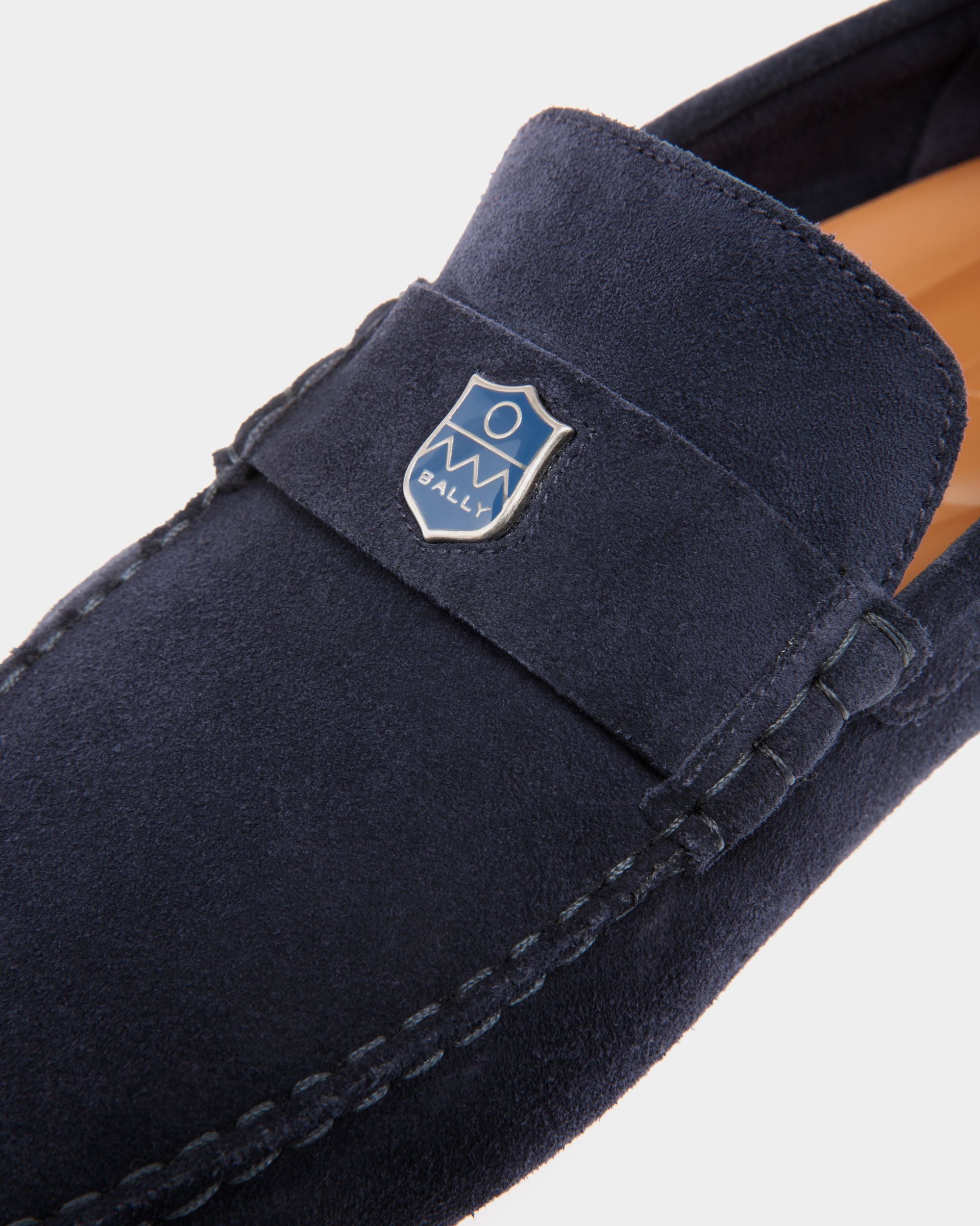 Pilot Driver Aus Veloursleder In Navy Blue - Herren - Bally - 05