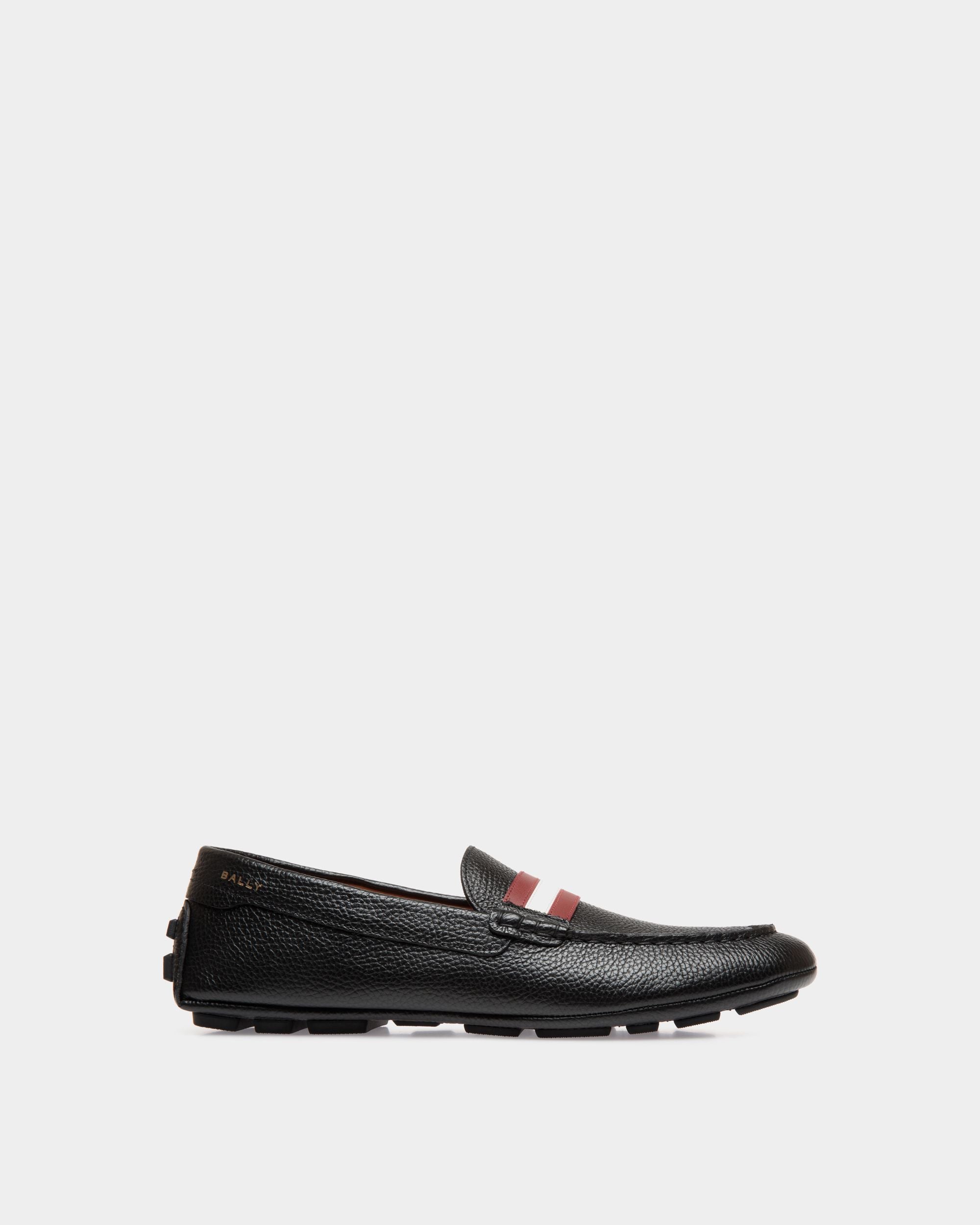 Kerbs Driver-Schuh Aus Genarbtem Leder In Schwarz - Herren - Bally - 01