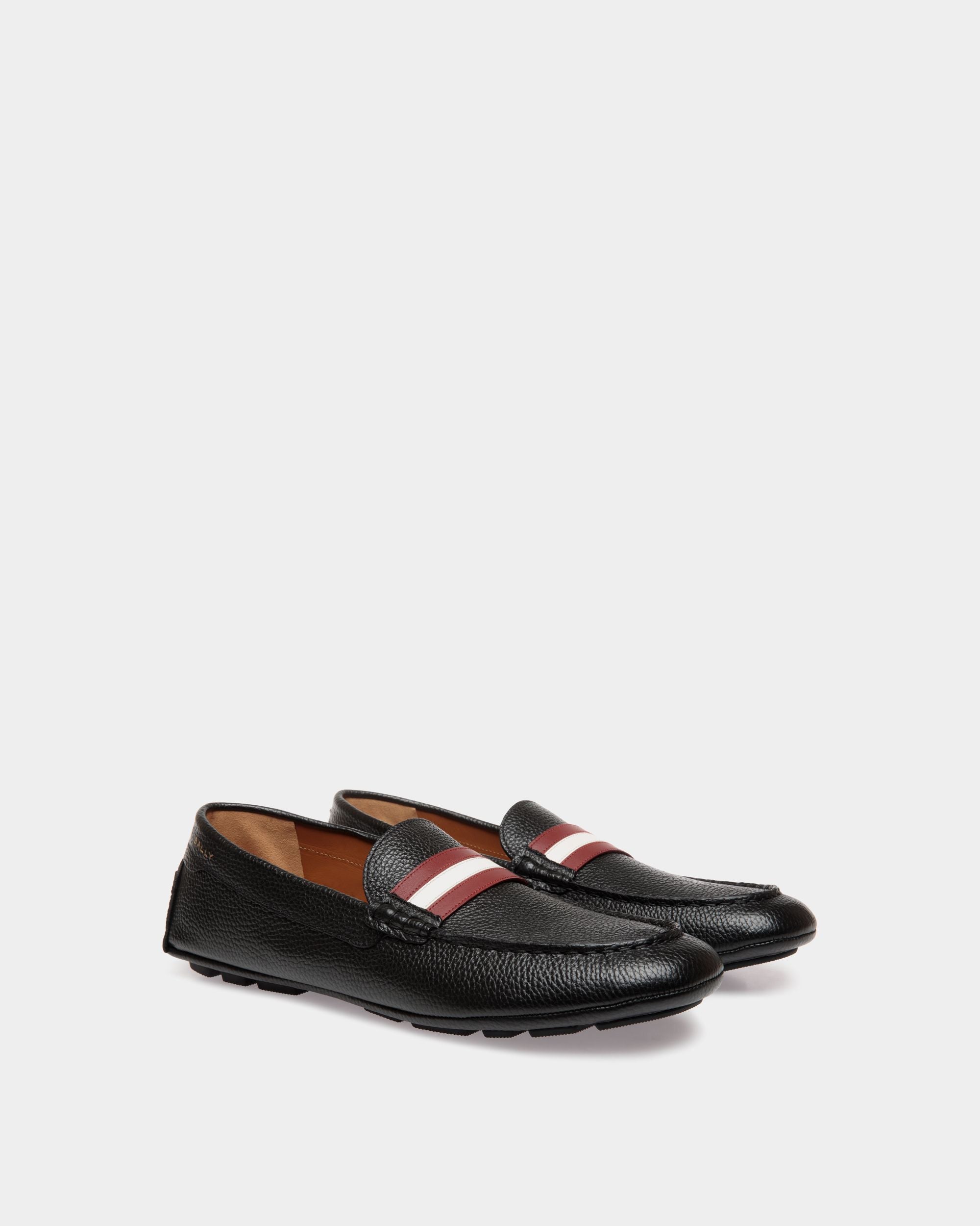 Kerbs Driver-Schuh Aus Genarbtem Leder In Schwarz - Herren - Bally - 02