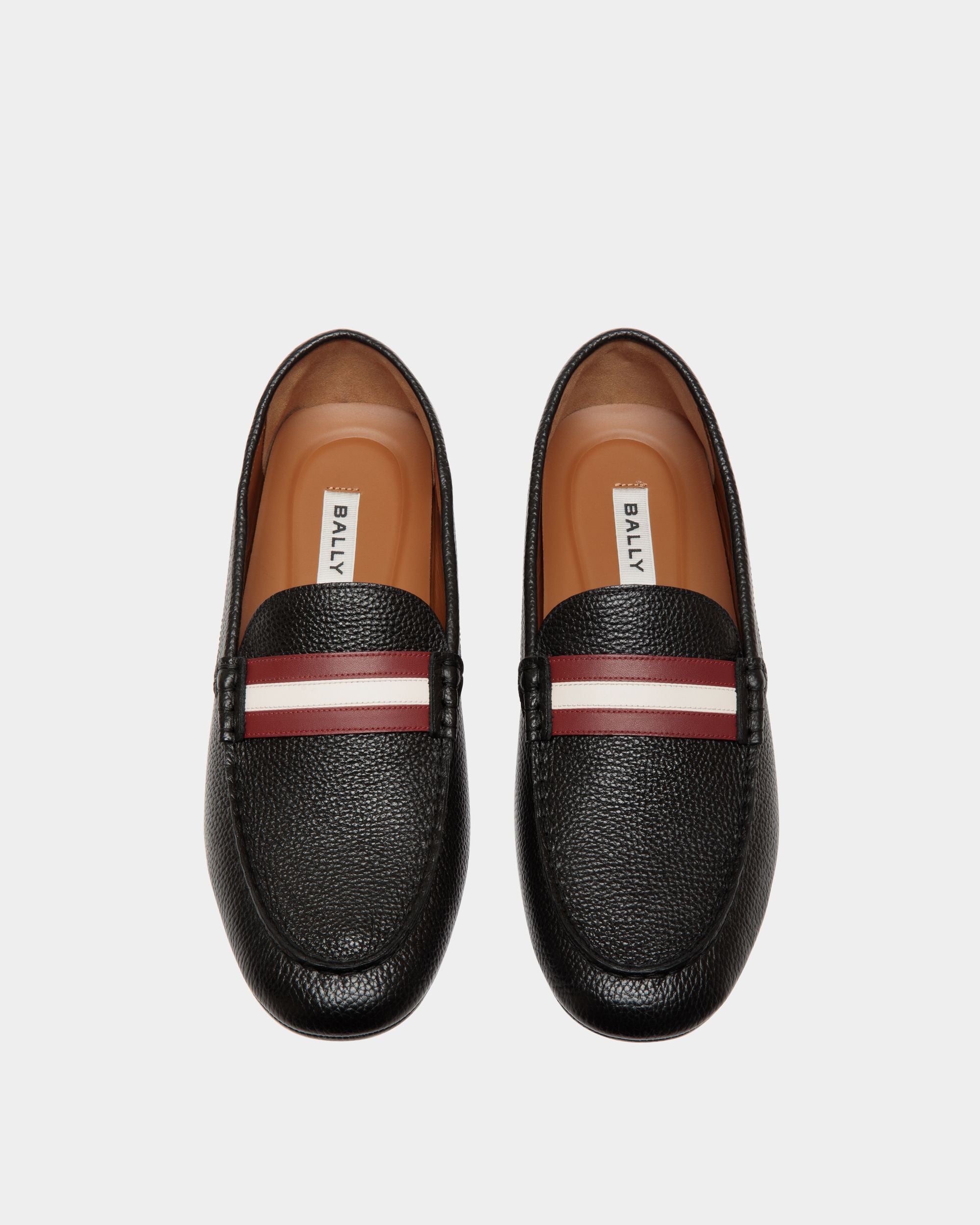 Kerbs Driver-Schuh Aus Genarbtem Leder In Schwarz - Herren - Bally - 04