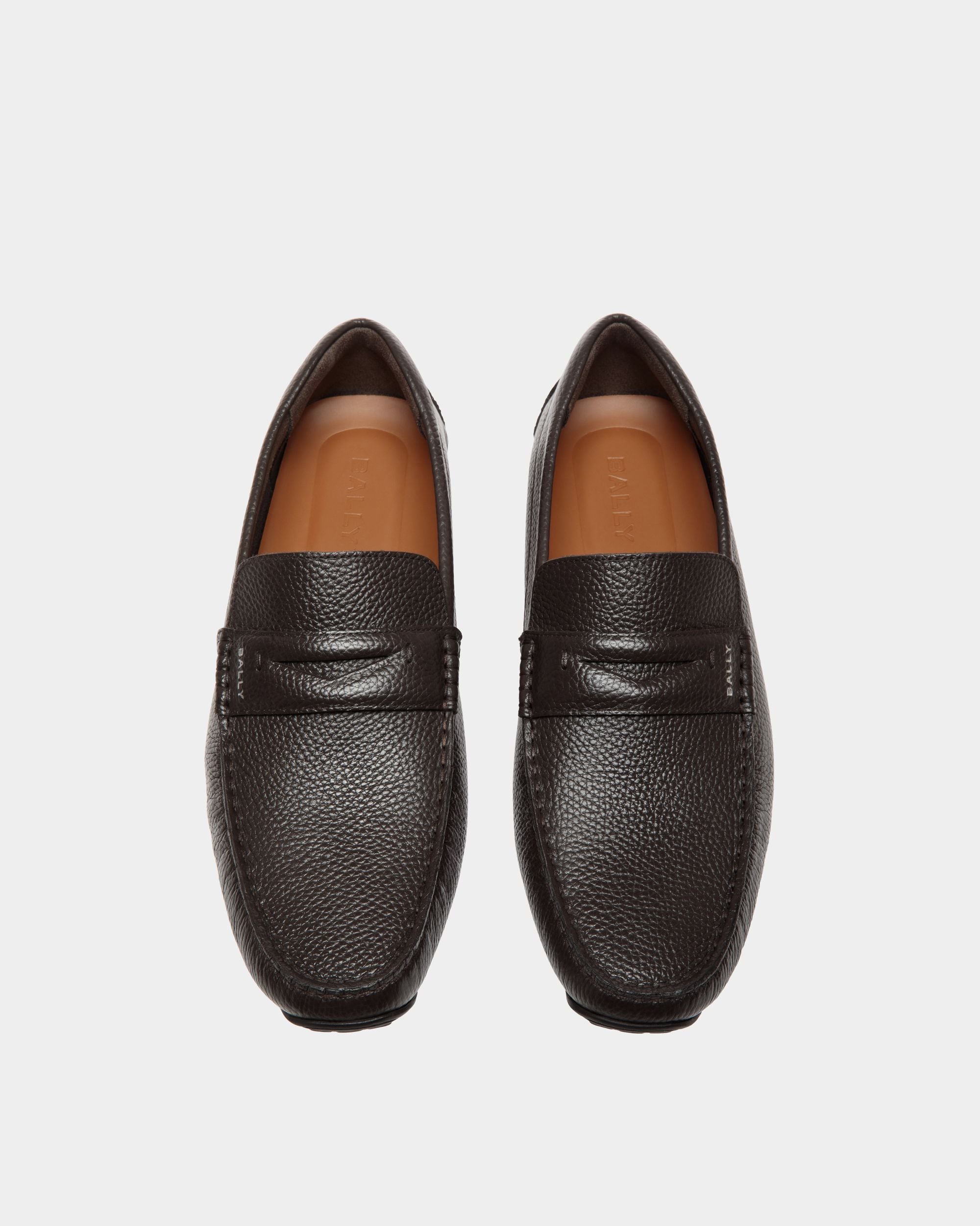 Pilot Driver-Schuh Aus Genarbtem Leder In Ebenholz - Herren - Bally - 03
