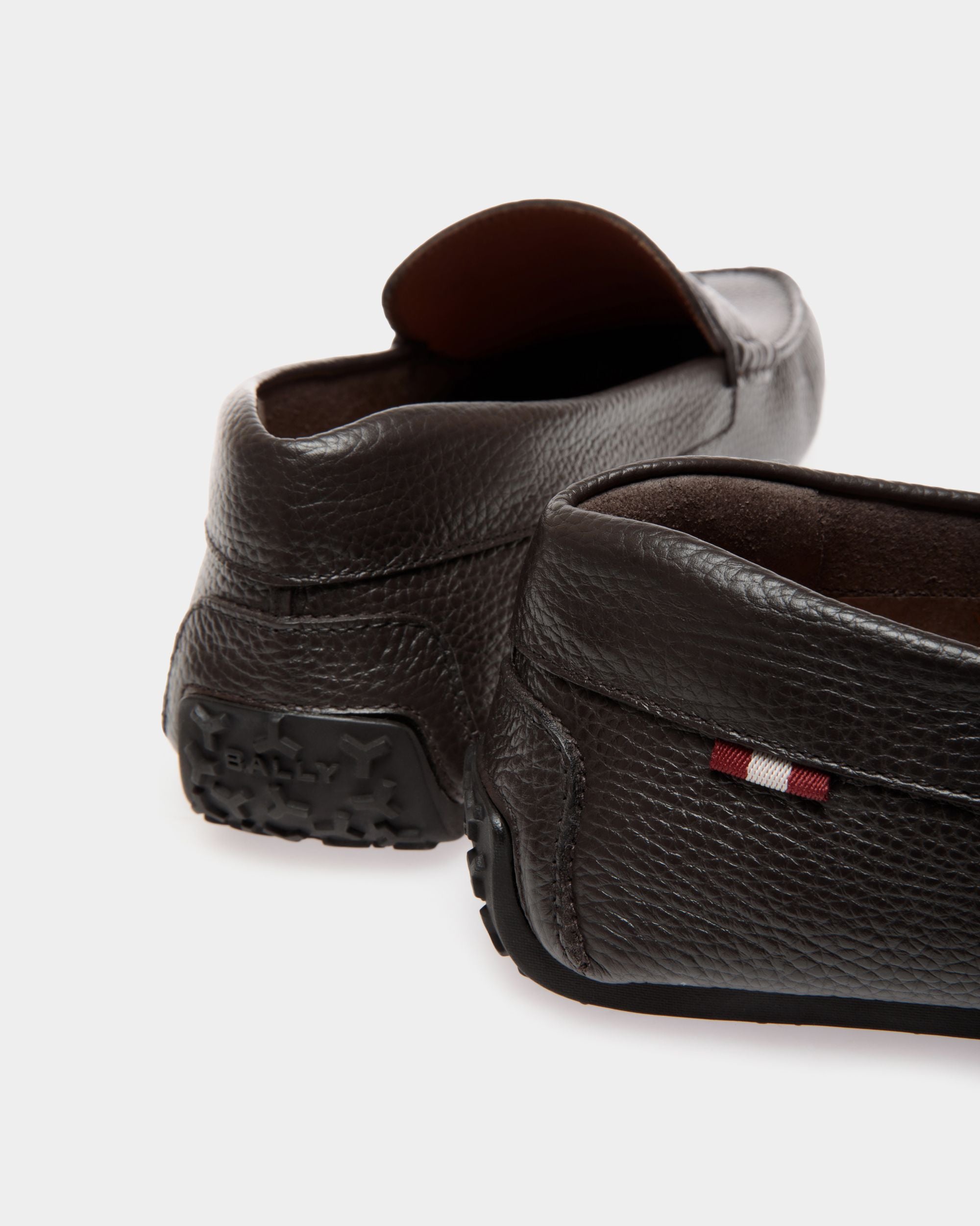 Pilot Driver-Schuh Aus Genarbtem Leder In Ebenholz - Herren - Bally - 04