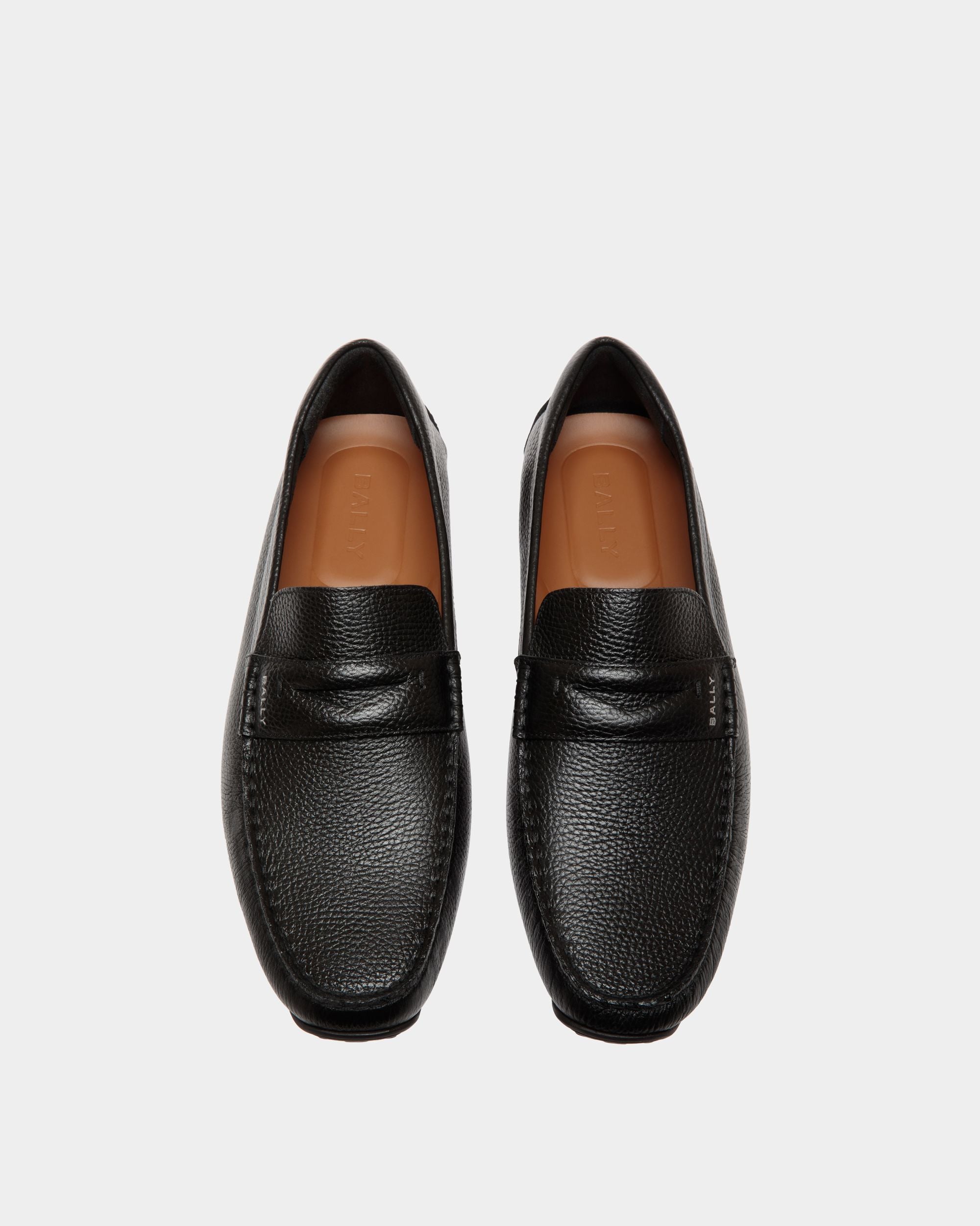 Pilot Driver-Schuh Aus Genarbtem Leder In Schwarz - Herren - Bally - 04