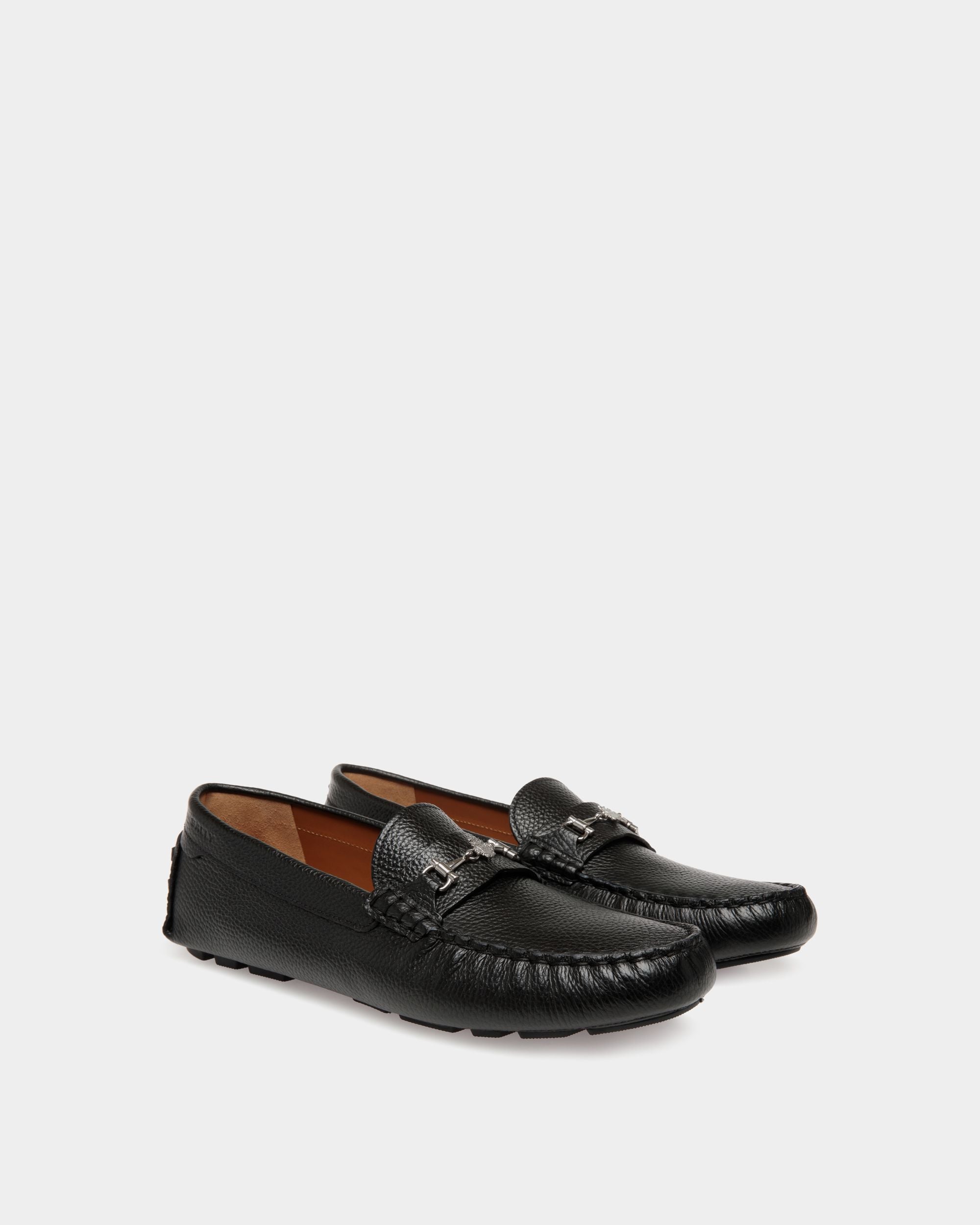 Kerbs Driver-Schuh Aus Genarbtem Leder In Schwarz - Herren - Bally - 02