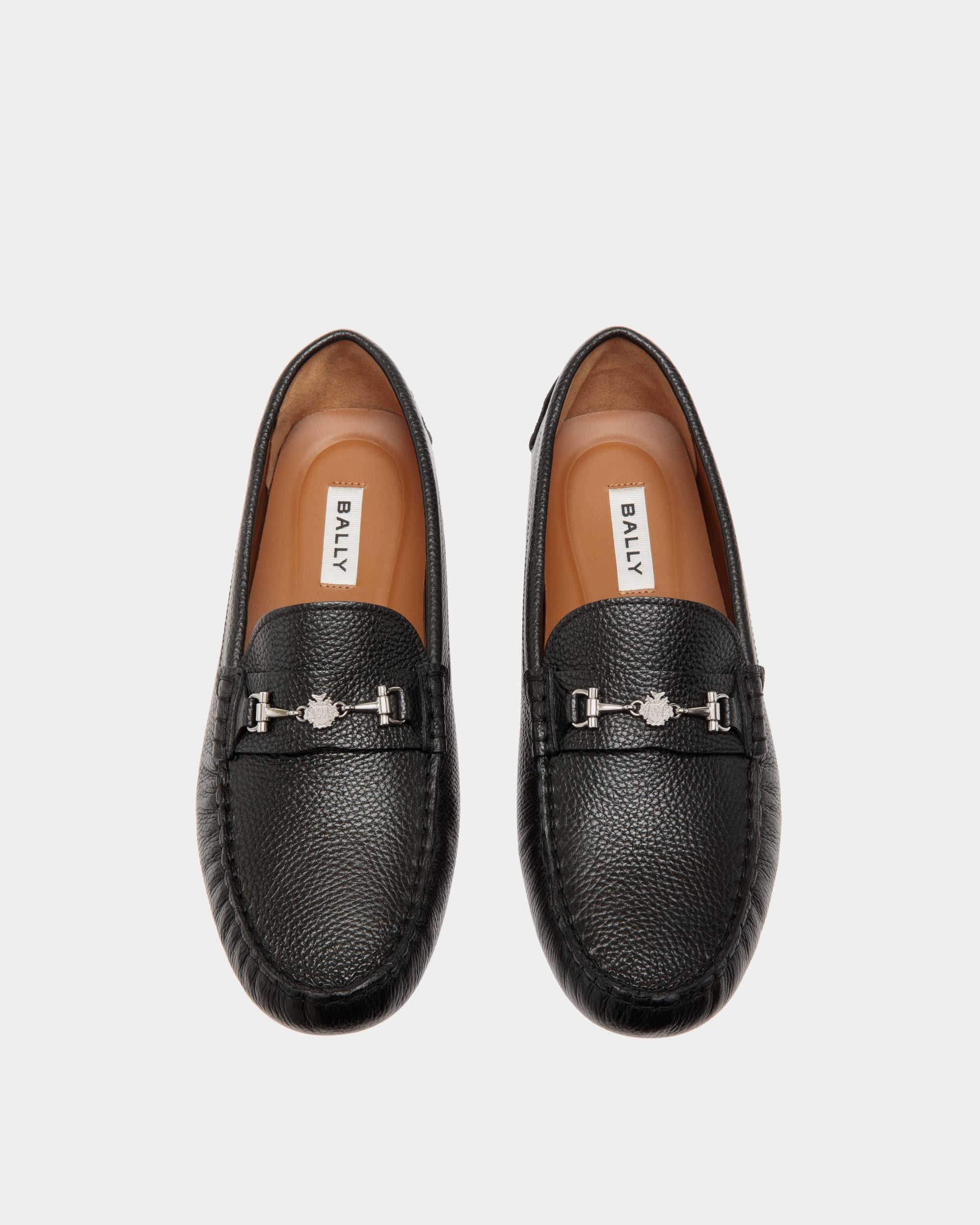Kerbs Driver-Schuh Aus Genarbtem Leder In Schwarz - Herren - Bally - 04
