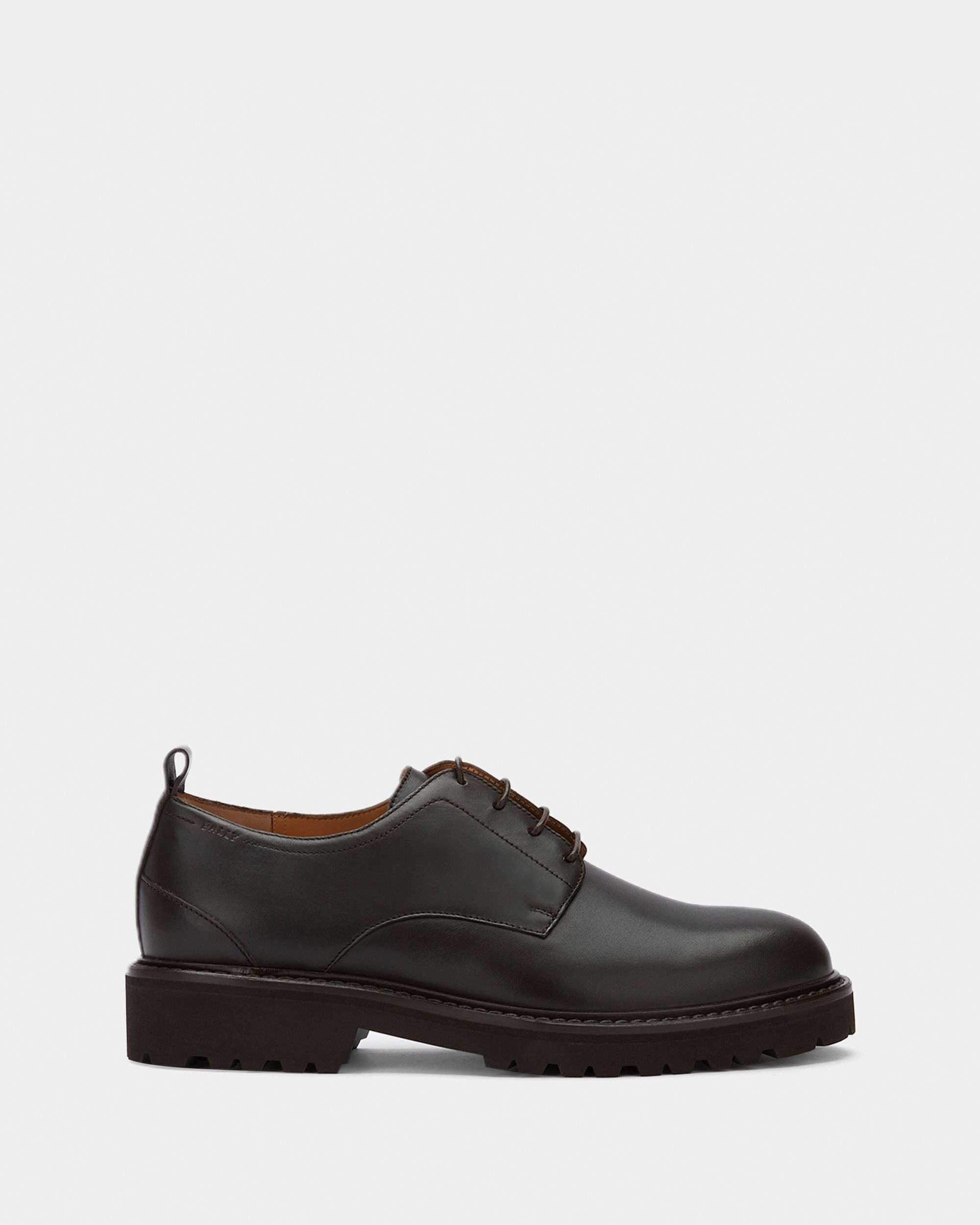 Men's Chocolate Leather Derby Shoes - Herren - Bally - 01