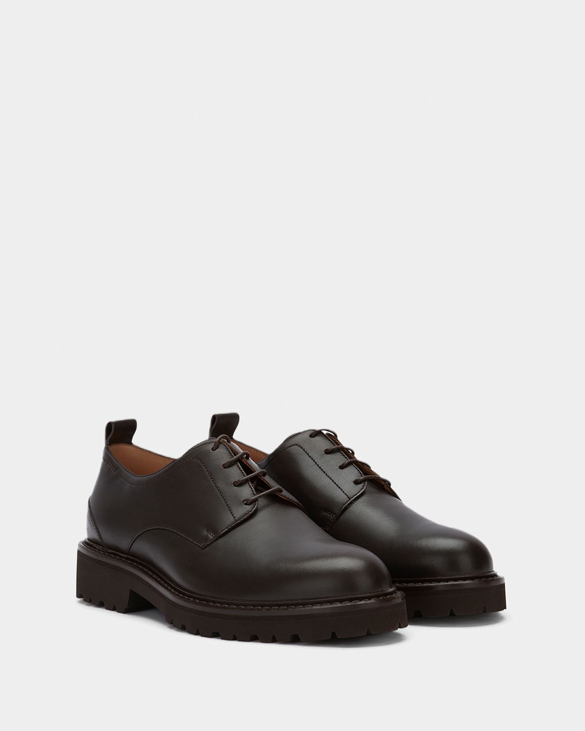 Men's Chocolate Leather Derby Shoes - Herren - Bally - 02