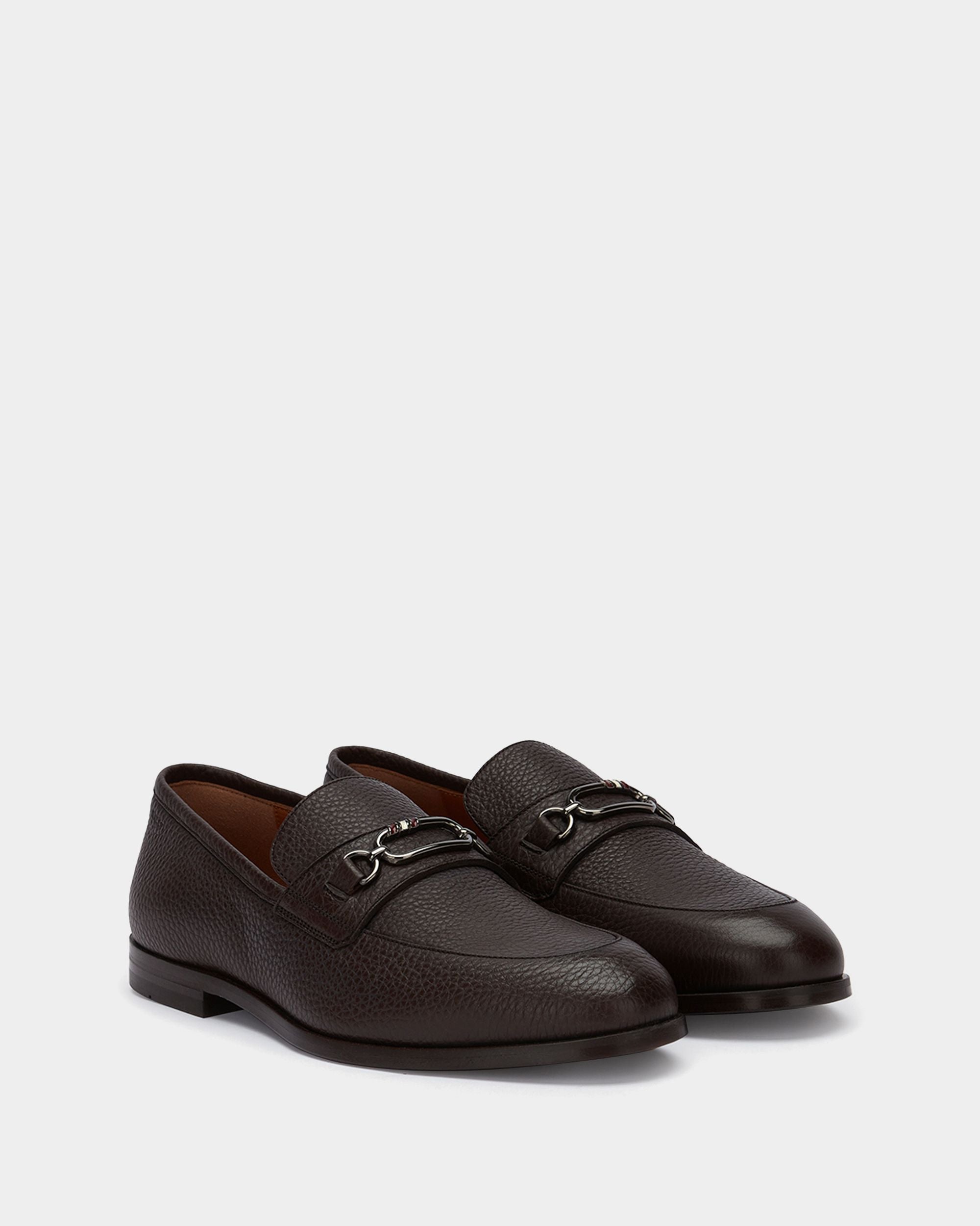 Men's Brown Leather Loafers - Herren - Bally - 02