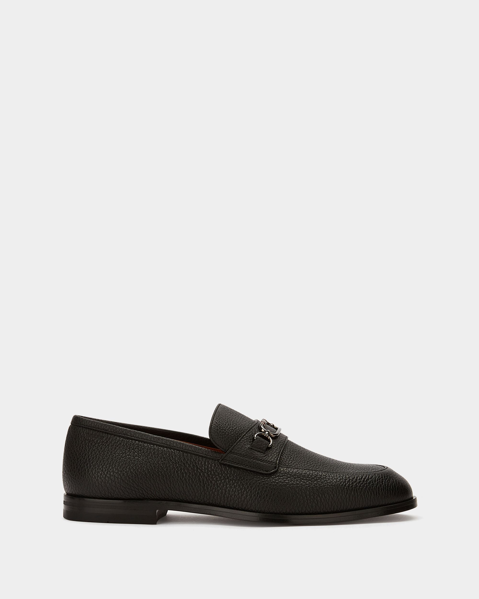 Men's Black Leather Loafers - Herren - Bally - 01