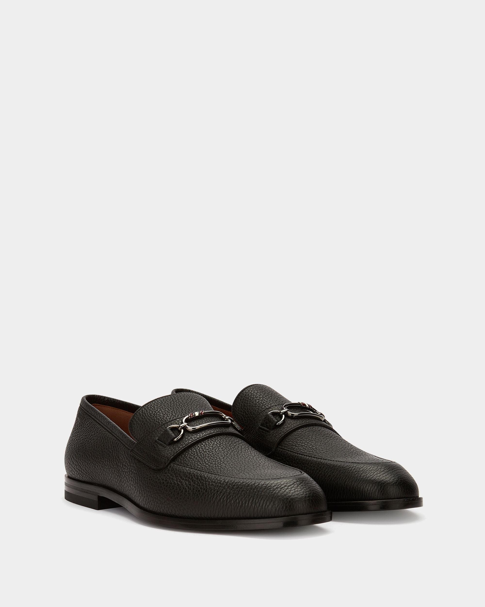 Men's Black Leather Loafers - Herren - Bally - 02
