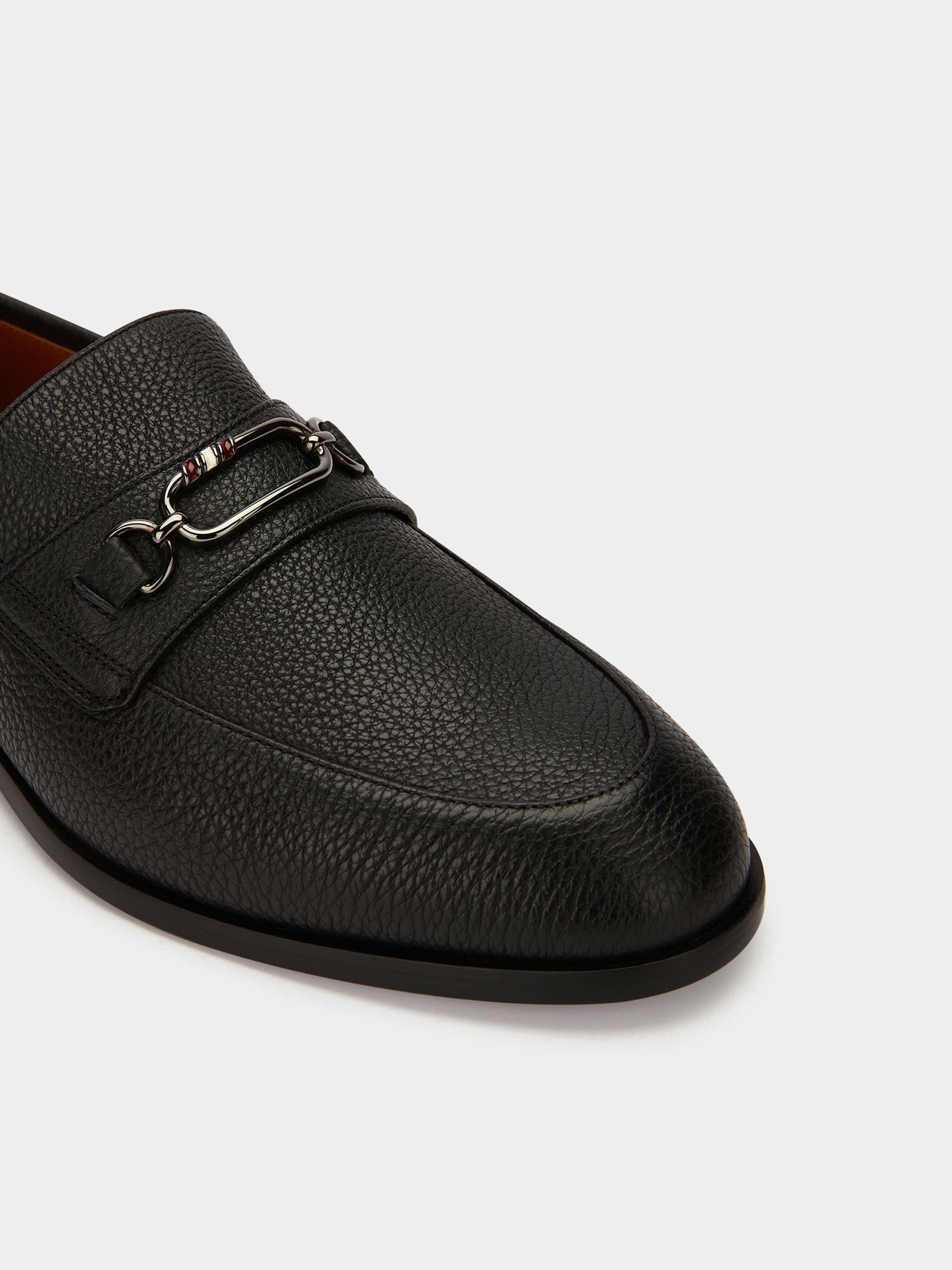 Men's Black Leather Loafers - Herren - Bally - 04