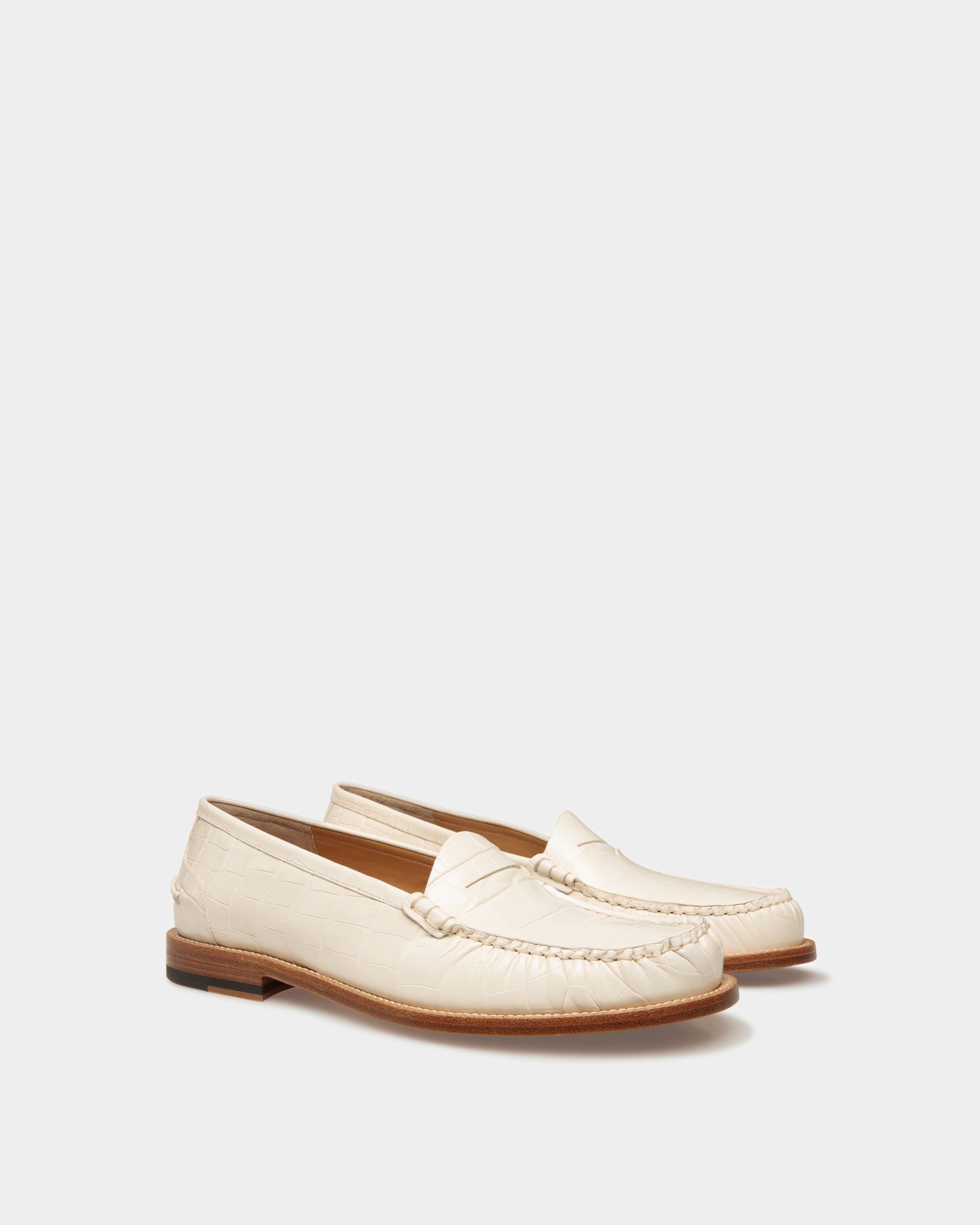 Rome Mokassin Aus Leder In Elfenbein - Herren - Bally - 02