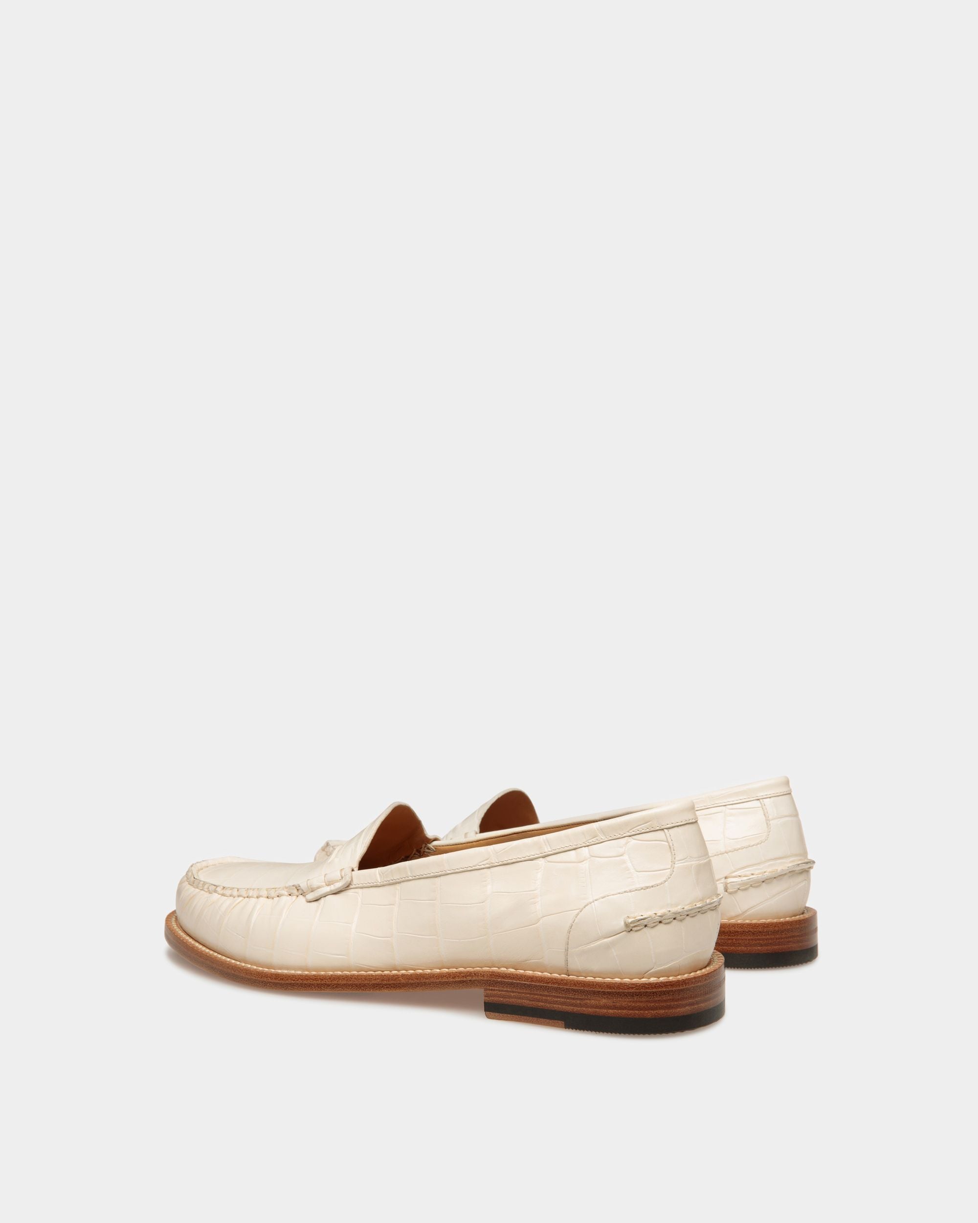 Rome Mokassin Aus Leder In Elfenbein - Herren - Bally - 03