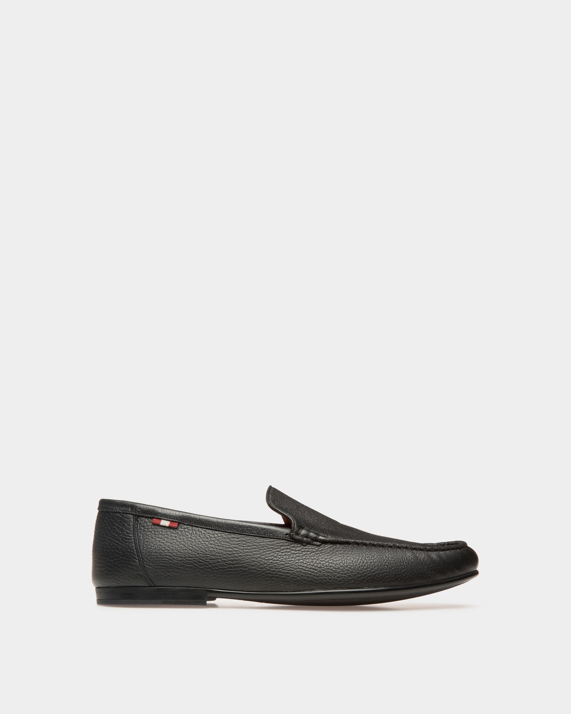 Men's Black Leather Loafers - Herren - Bally - 01