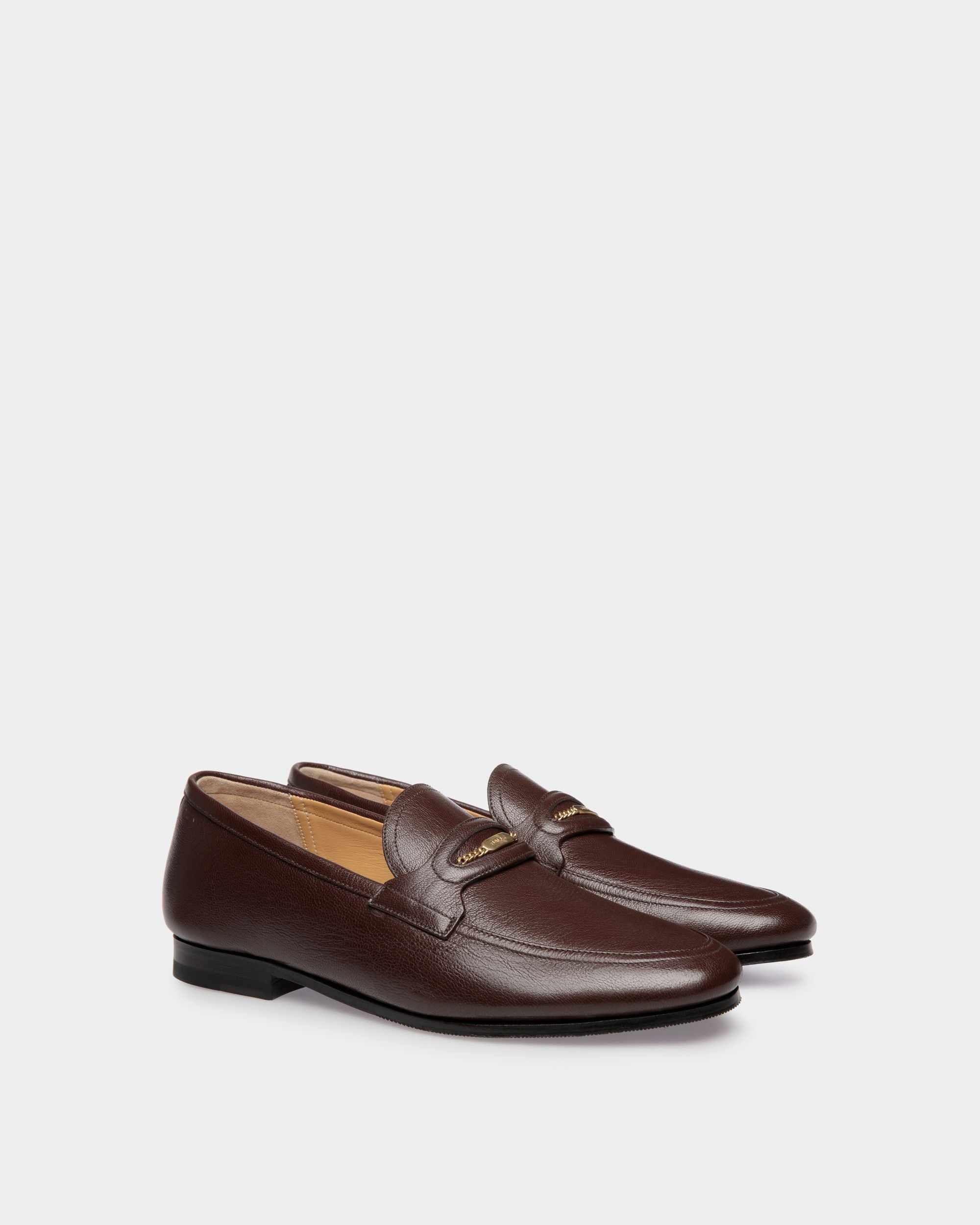 Plume Loafer Aus Genarbtem Leder In Braun - Herren - Bally - 03
