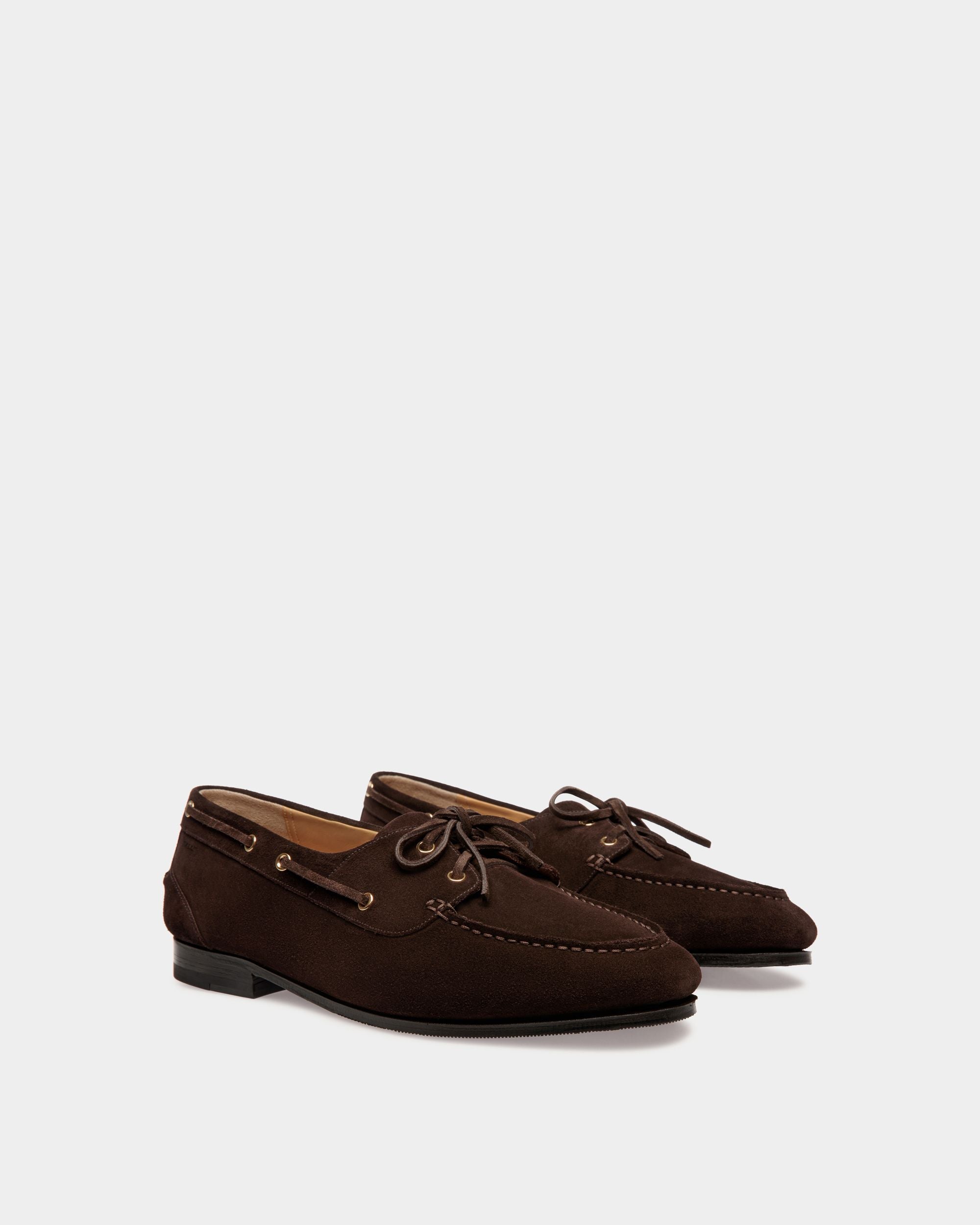 Plume Mokassin Aus Dunkelbraunem Veloursleder - Herren - Bally - 02