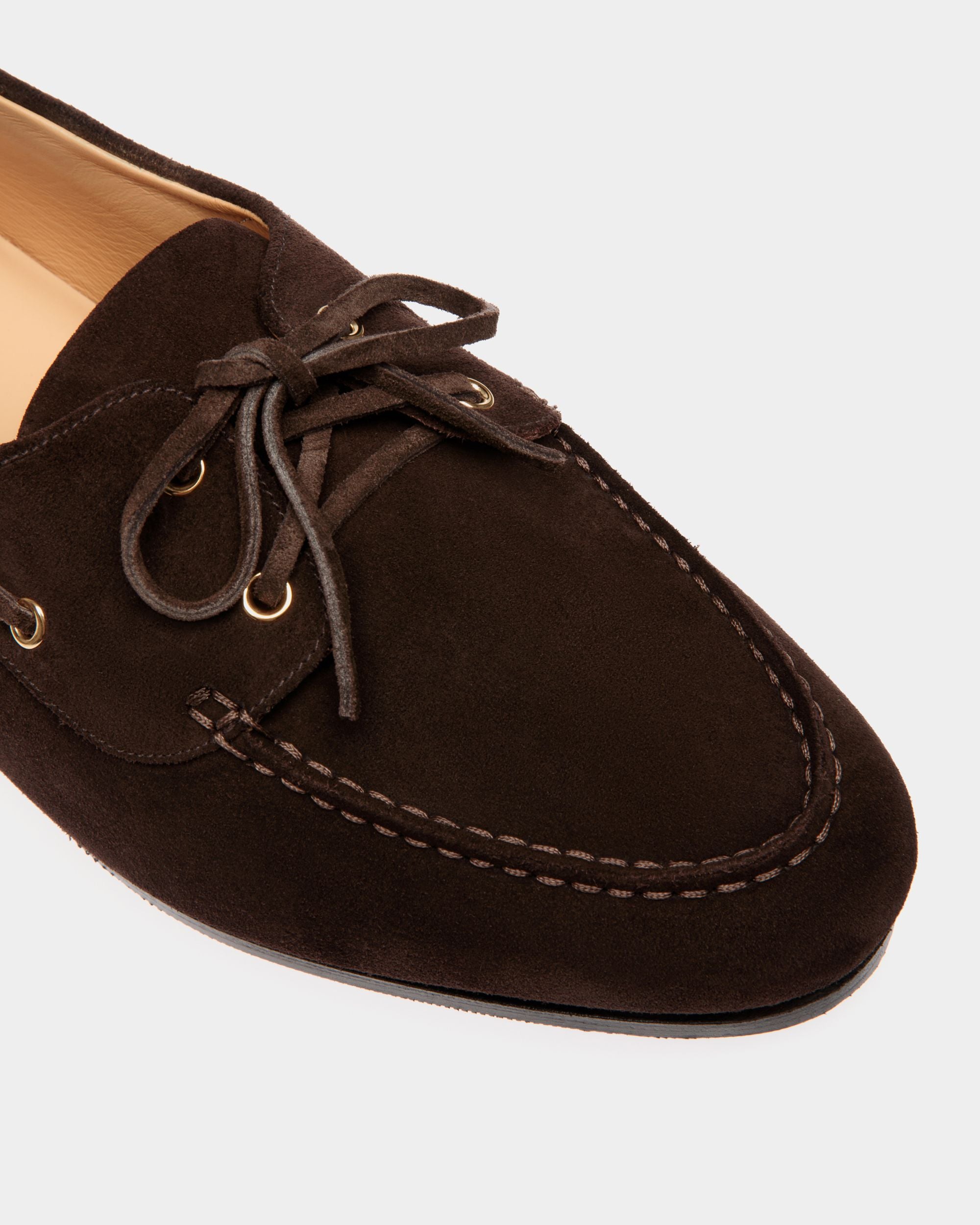Plume Mokassin Aus Dunkelbraunem Veloursleder - Herren - Bally - 04