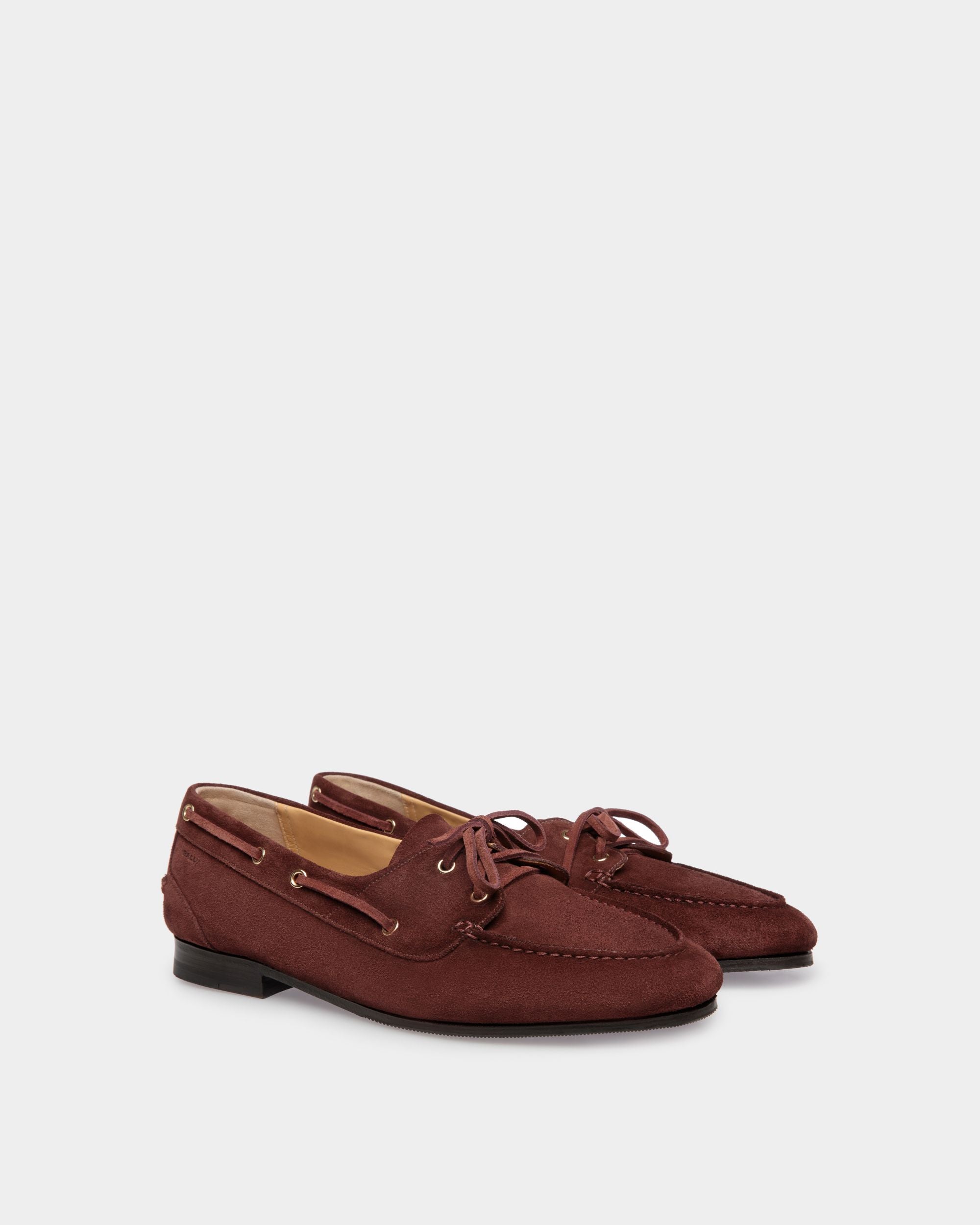 Plume Mokassin Aus Veloursleder In Kastanienbraun - Herren - Bally - 02