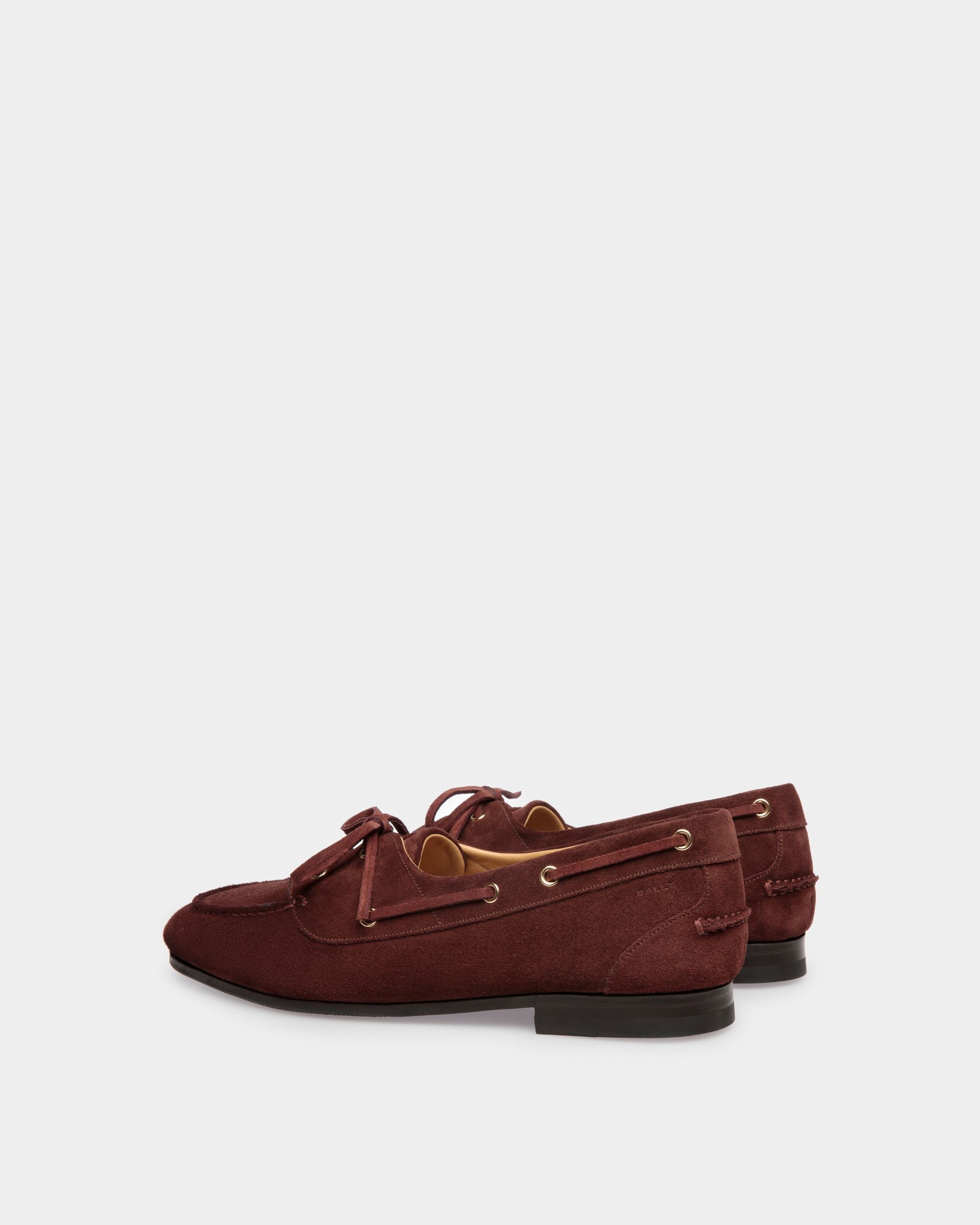 Plume Mokassin Aus Veloursleder In Kastanienbraun - Herren - Bally - 03