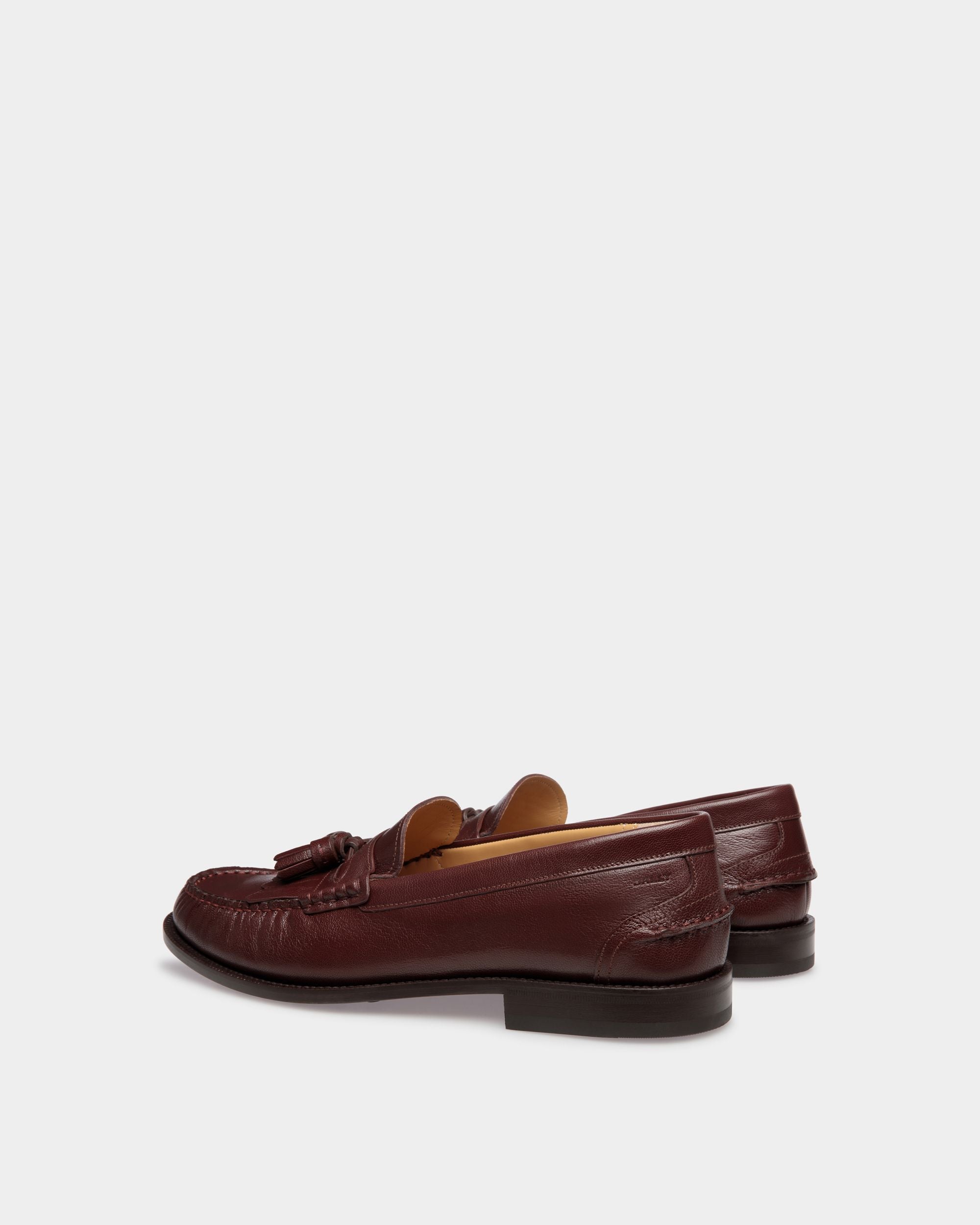Oregon Loafer Aus Genarbtem Leder In Kastanienbraun - Herren - Bally - 03